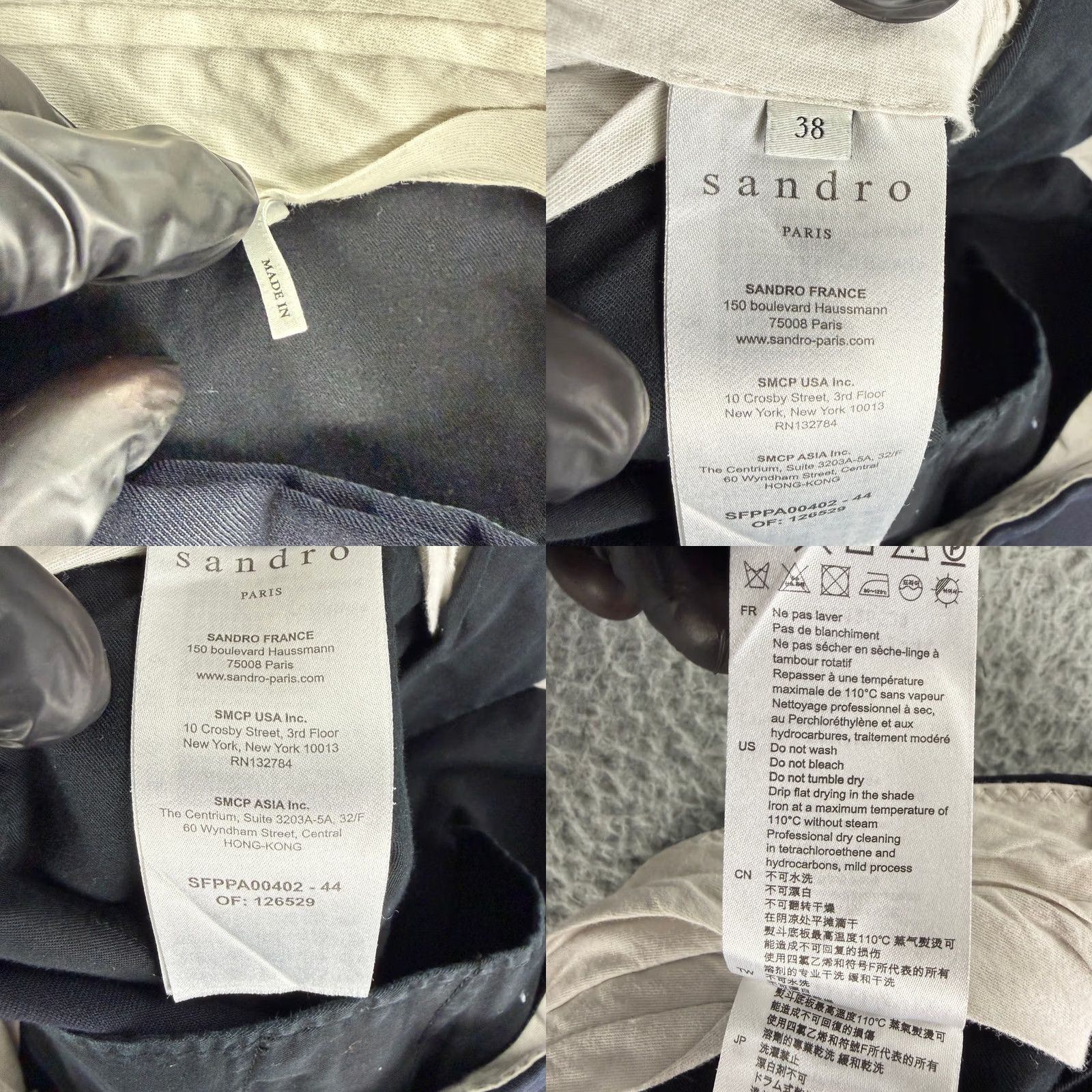Sandro Sandro Navy Blue Wide-Leg Trousers Womens 6 Pleated High Waist Pants Dress Pants Size 28" / US 6 / IT 42 - 9 Thumbnail