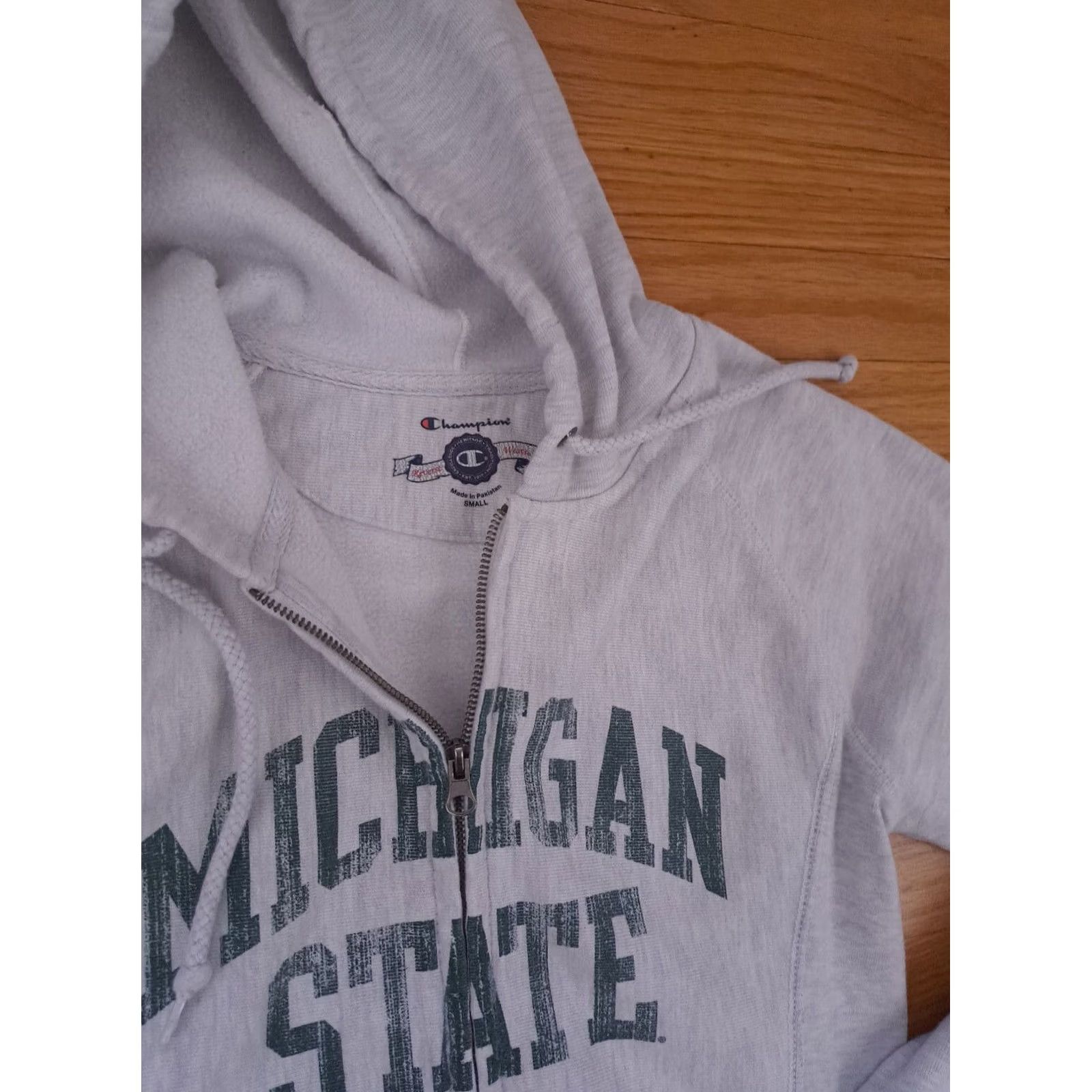Champion Champion Shirt Womens S cream Michigan State Spartans Reverse Weave Small Full Zip Hooded Sweatshirt Size S / US 4 / IT 40 - 3 Thumbnail