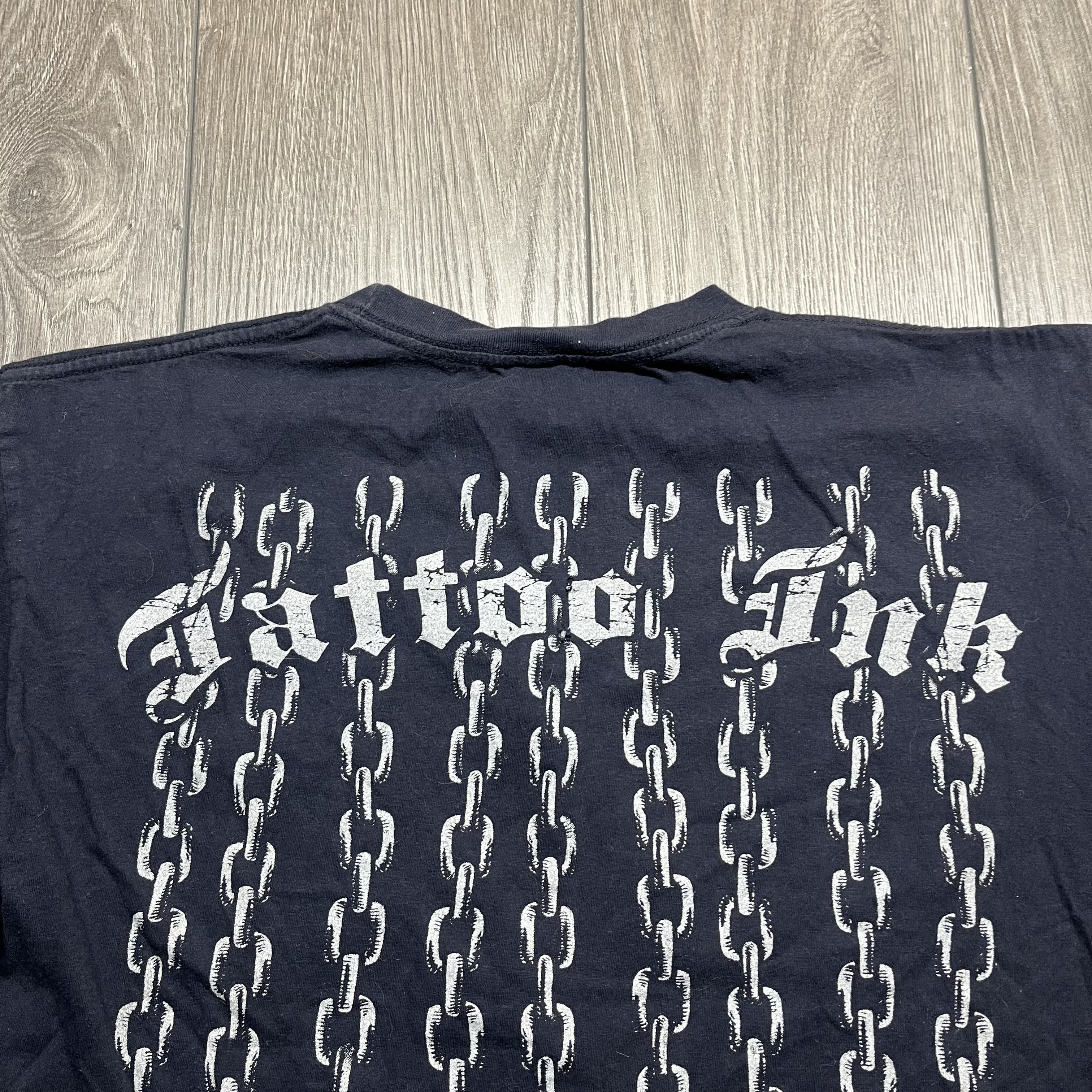 Vintage Vintage Tattoo Ink Y2k Chains Wolf T Shirt Blue Medium Size US M / EU 48-50 / 2 - 6 Thumbnail