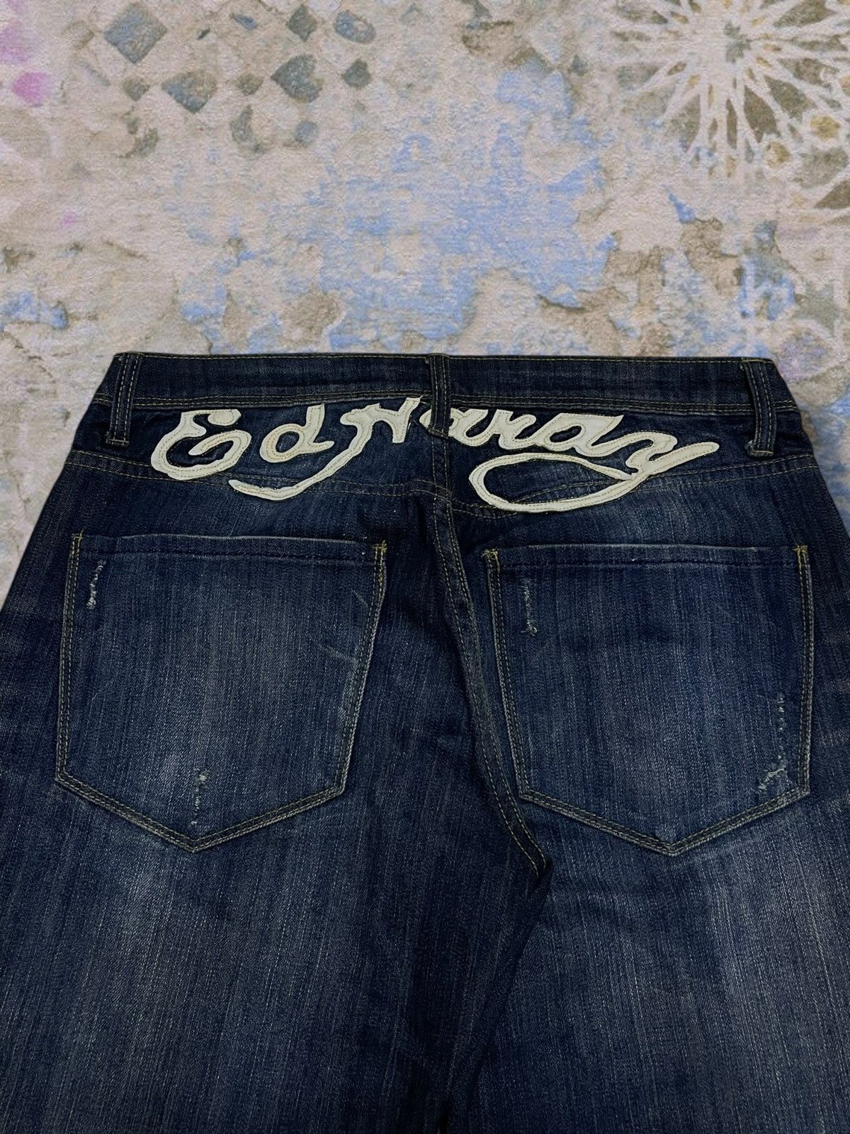 Christian Audigier Vintage 90s Authentic Designer Christian Audiger Skull Denim Size US 33 - 9 Thumbnail
