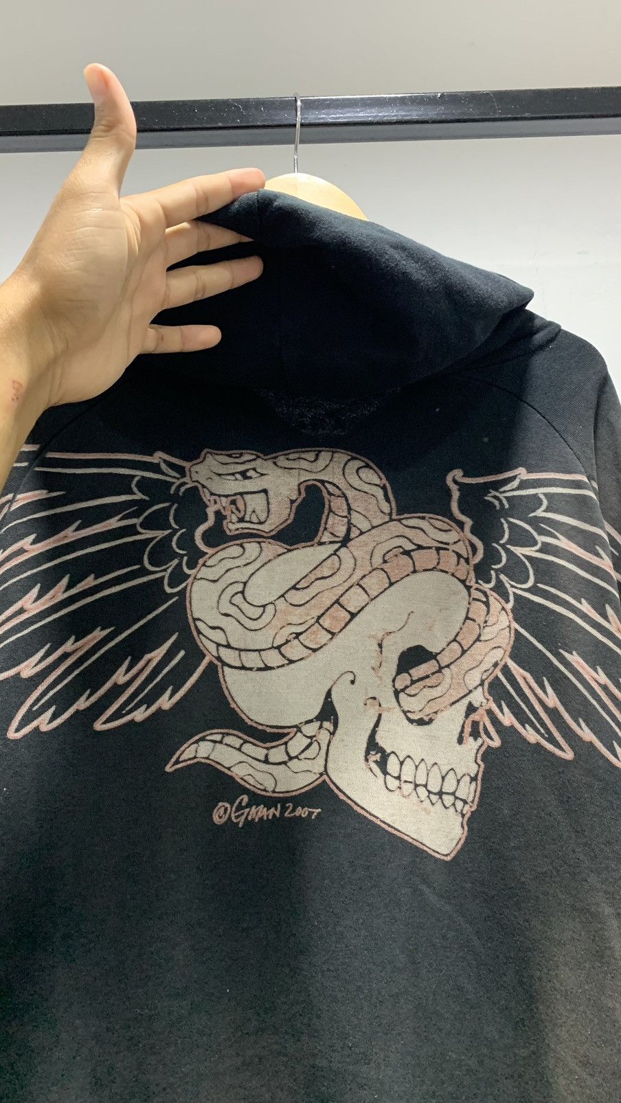 Japanese Brand Nicely Faded CFTL Limited Edition Zip Up Hoodie Skull Size US L / EU 52-54 / 3 - 3 Thumbnail
