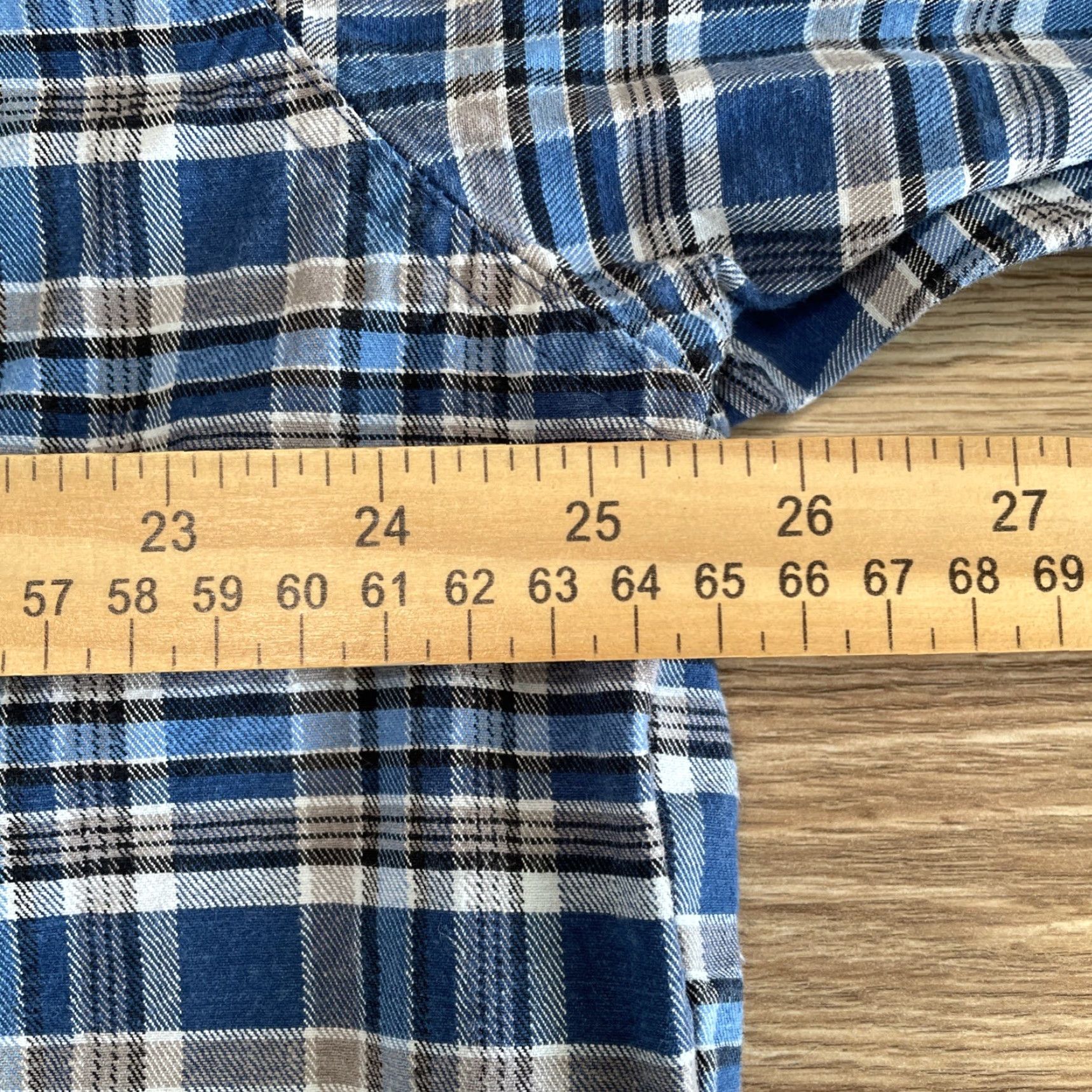 Wrangler VINTAGE Wrangler Button-Down Shirt Men 2XT Blue Plaid Pearl Snap Long Sleeve Big & Tall Mens Size US XXL / EU 58 / 5 - 6 Thumbnail