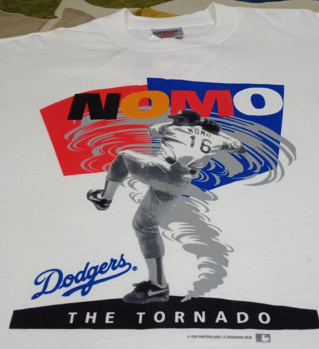 MLB Vintage 90s NOS Hideo Nomo "The Tornado" LA Dodgers T-shirt Size US L / EU 52-54 / 3 - 15 Thumbnail