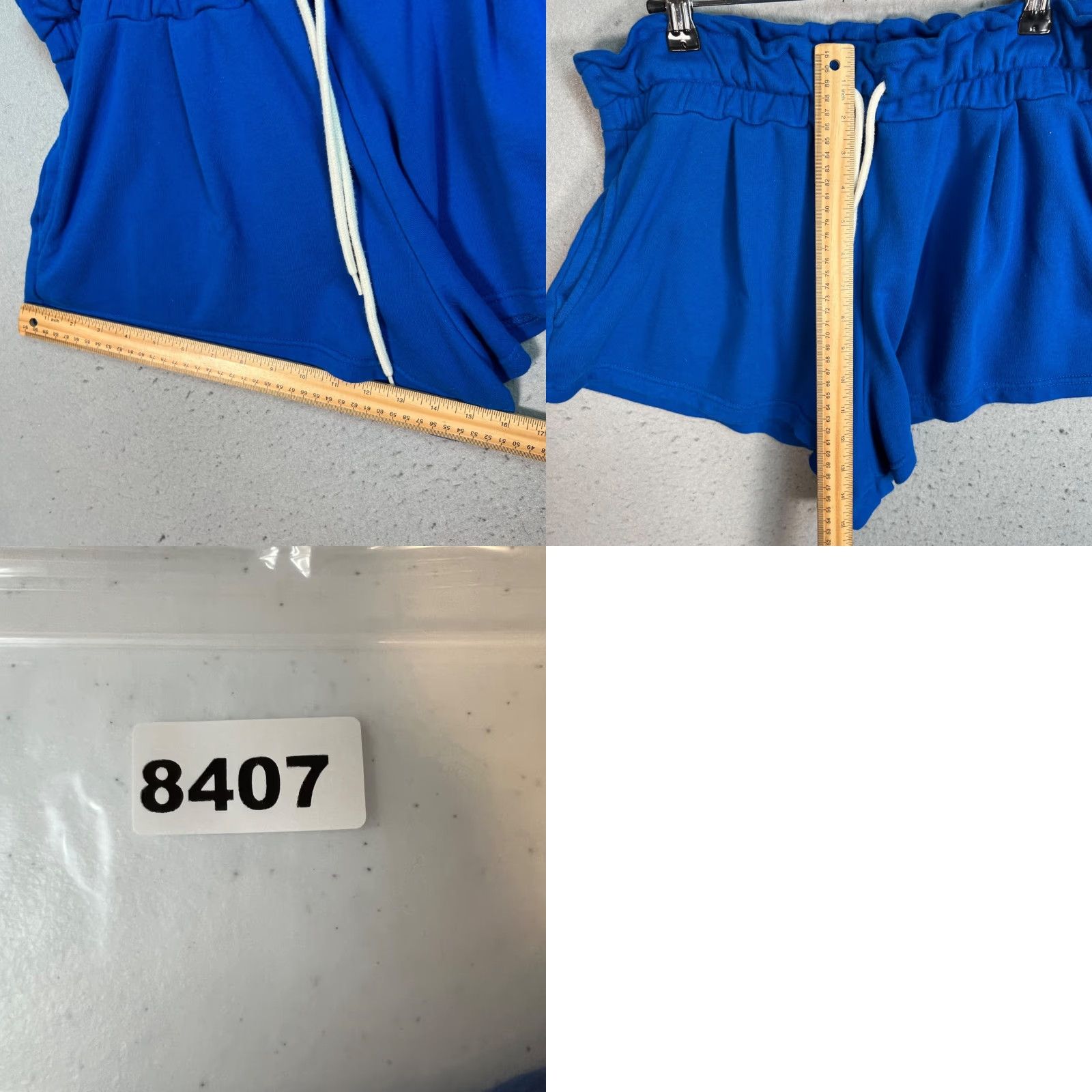 Vintage Out From Under Womens Blue Ruffle Waist Shorts Size Large Cotton Blend Size 36" / US 14 / IT 50 - 8 Thumbnail