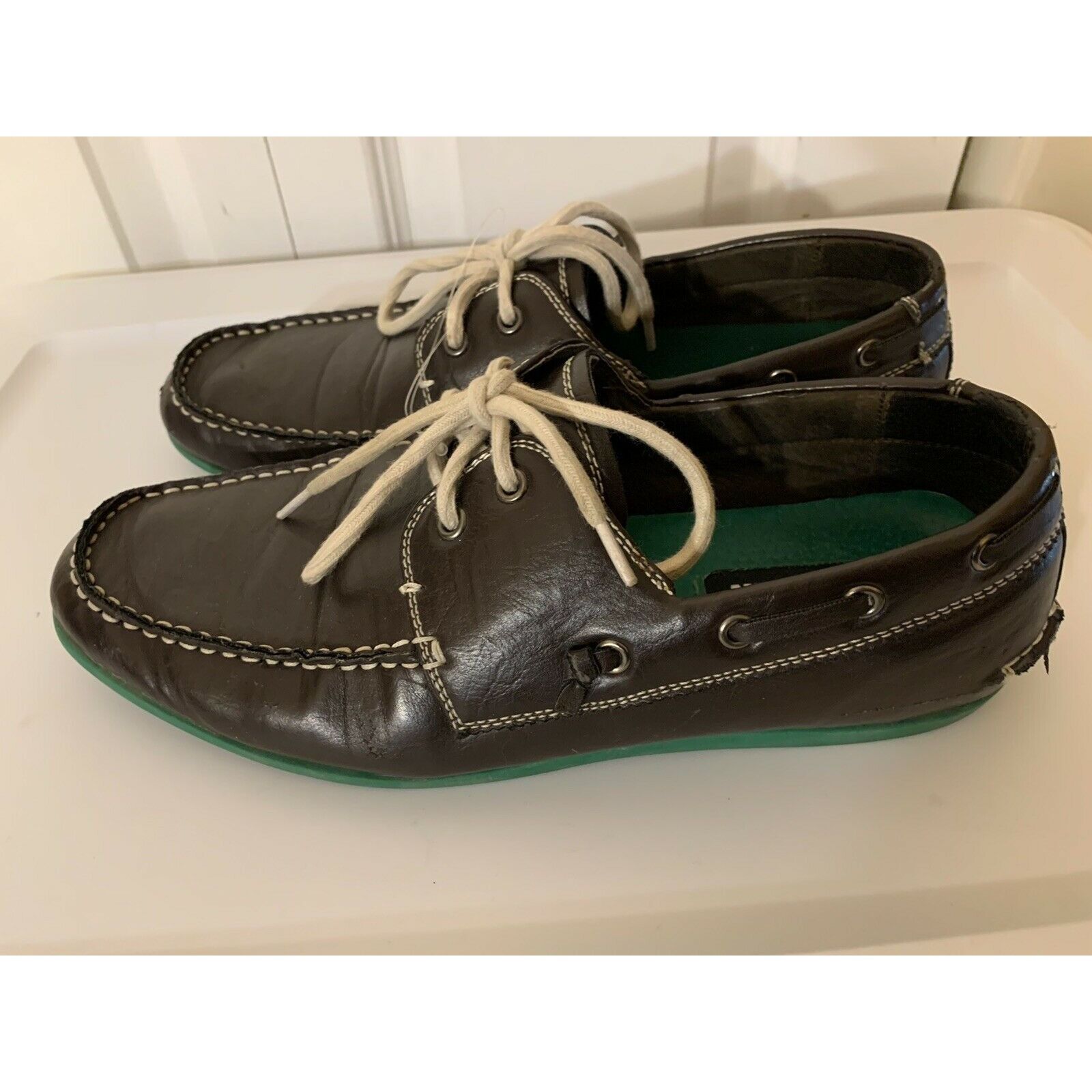 Madden NYC Madden "Gamer" Brown Leather Lined Boat Shoes Men’s Sz 10 Size US 10 / EU 43 - 6 Thumbnail