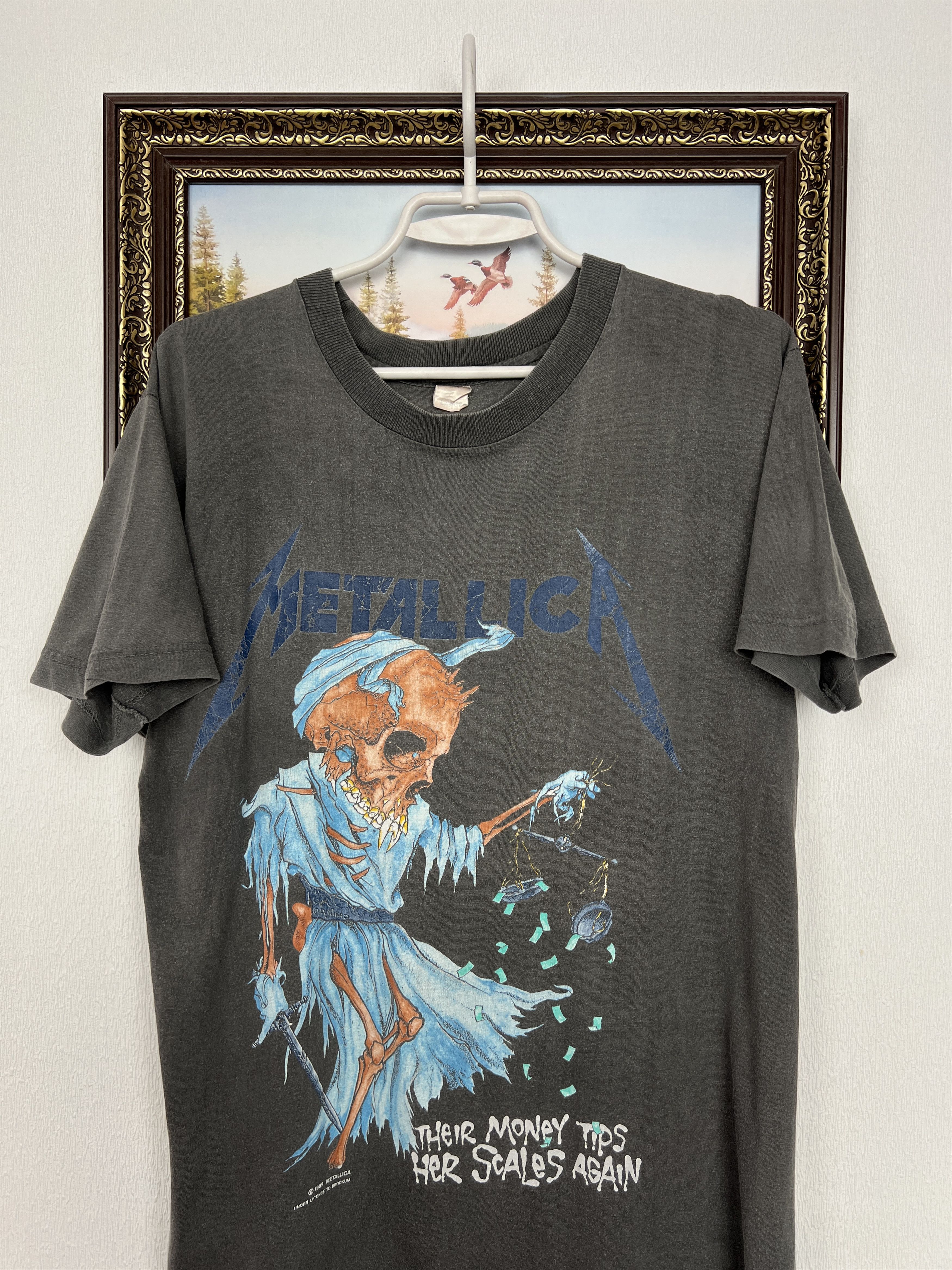 Vintage Vintage 1989 Metallica Their Money Tips Tee Shirt Size US M / EU 48-50 / 2 - 2 Thumbnail