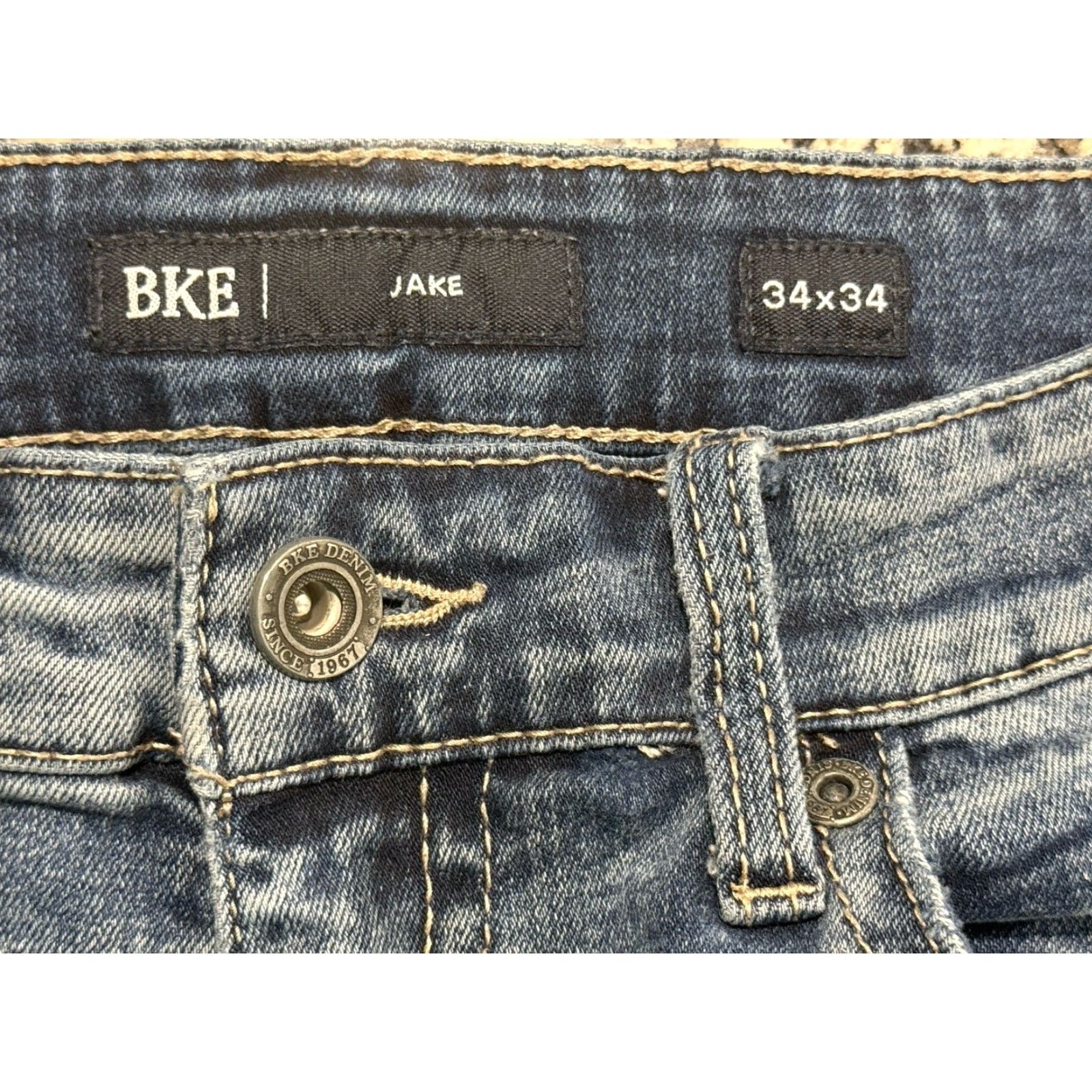 BKE BKE Jake Jeans 32x32 Blue Straight Stretch Denim Mens Size US 32 / EU 48 - 4 Thumbnail