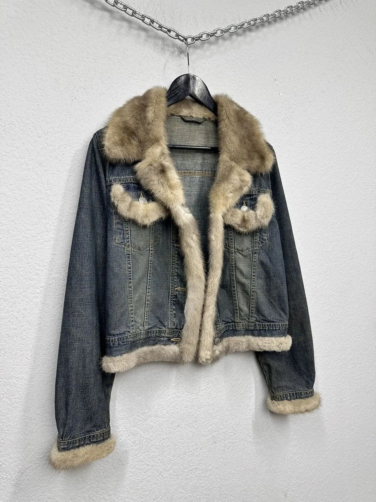 Vintage Ifsixwasnine Leather Denim Jacket Y2K Japan Hoodie Fur Goa Size M / US 6-8 / IT 42-44 - 13 Thumbnail