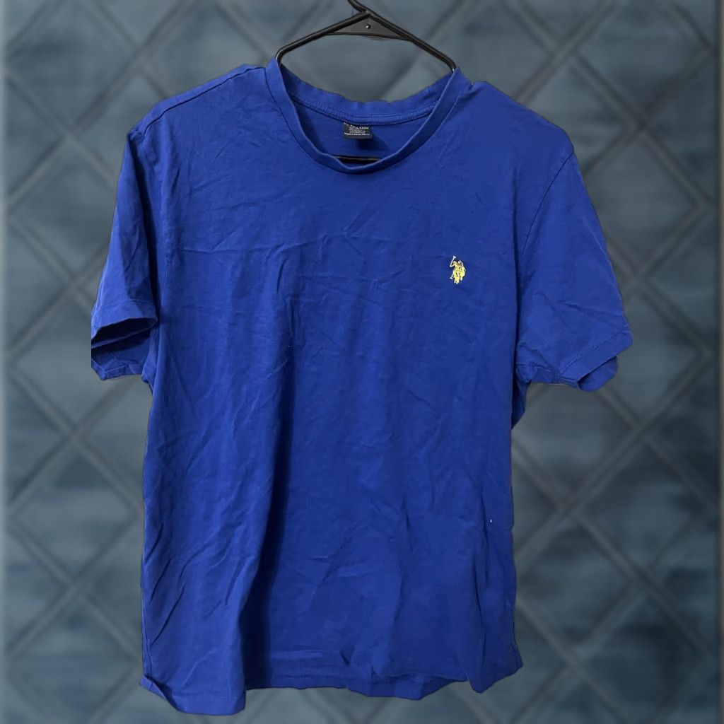 Polo Ralph Lauren Polo Ralph Lauren T-Shirt - Polo Pony Logo V-Neck Short Sleeve - Mens Medium - Blue Cotton Tee Size US M / EU 48-50 / 2 - 1 Thumbnail