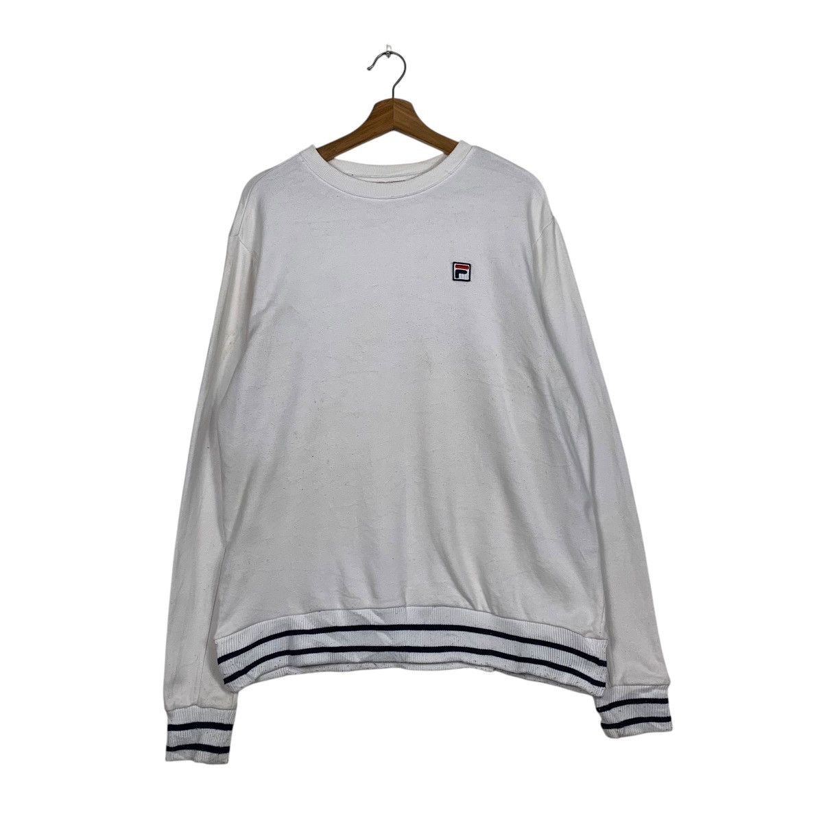 Fila Small Logo White Crewneck Sweatshirt
