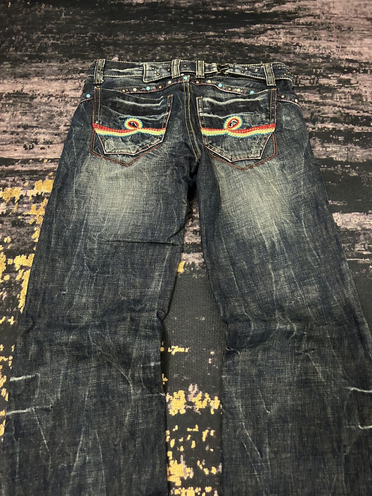 Tornado Mart Riobera Whiskered Studed Pocket Back Jeans Size US 30 / EU 46 - 7 Thumbnail