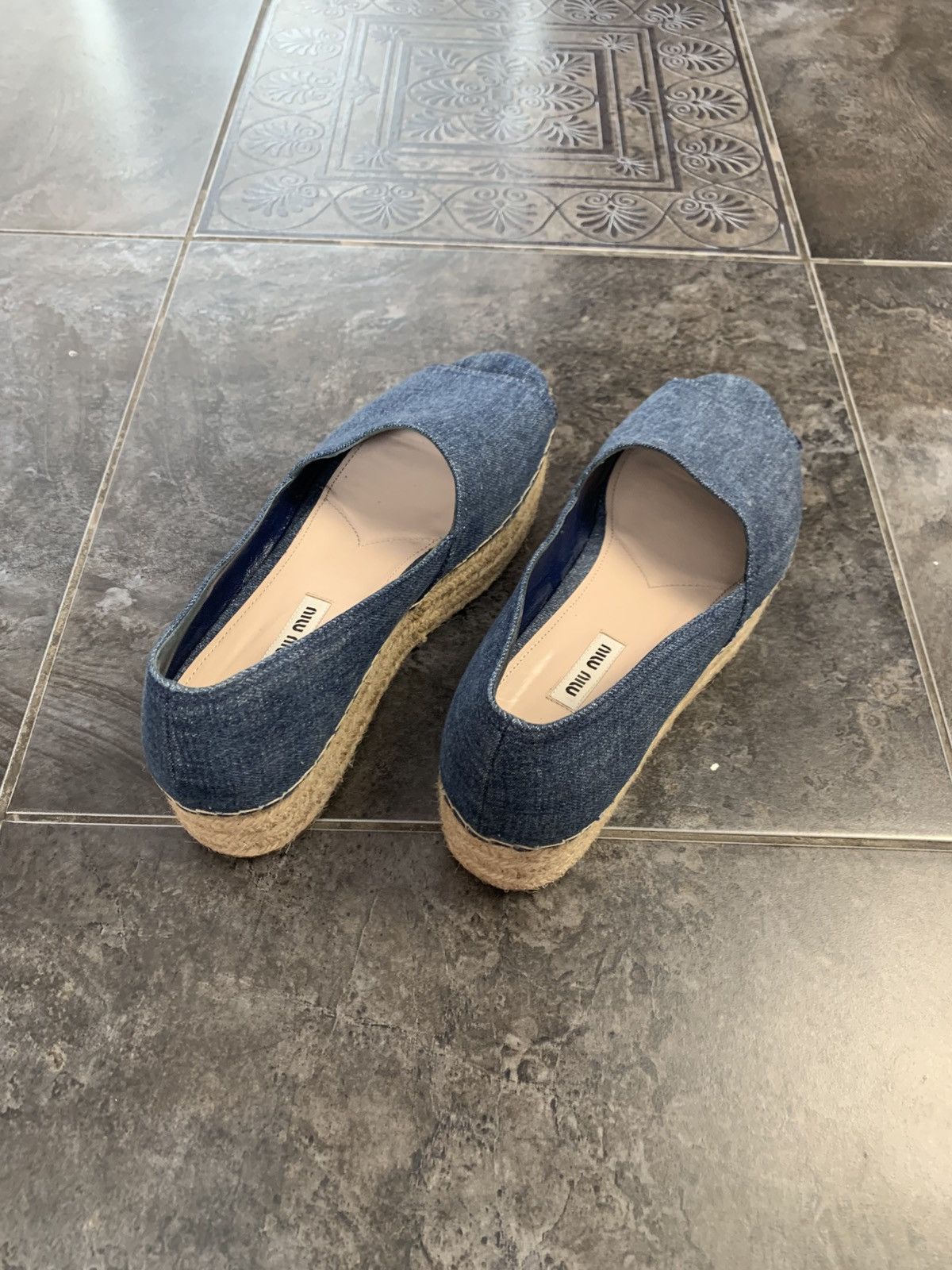 Miu Miu Miu Miu Denim Espadrille Flats Size US 9.5 / IT 39.5 - 3 Thumbnail