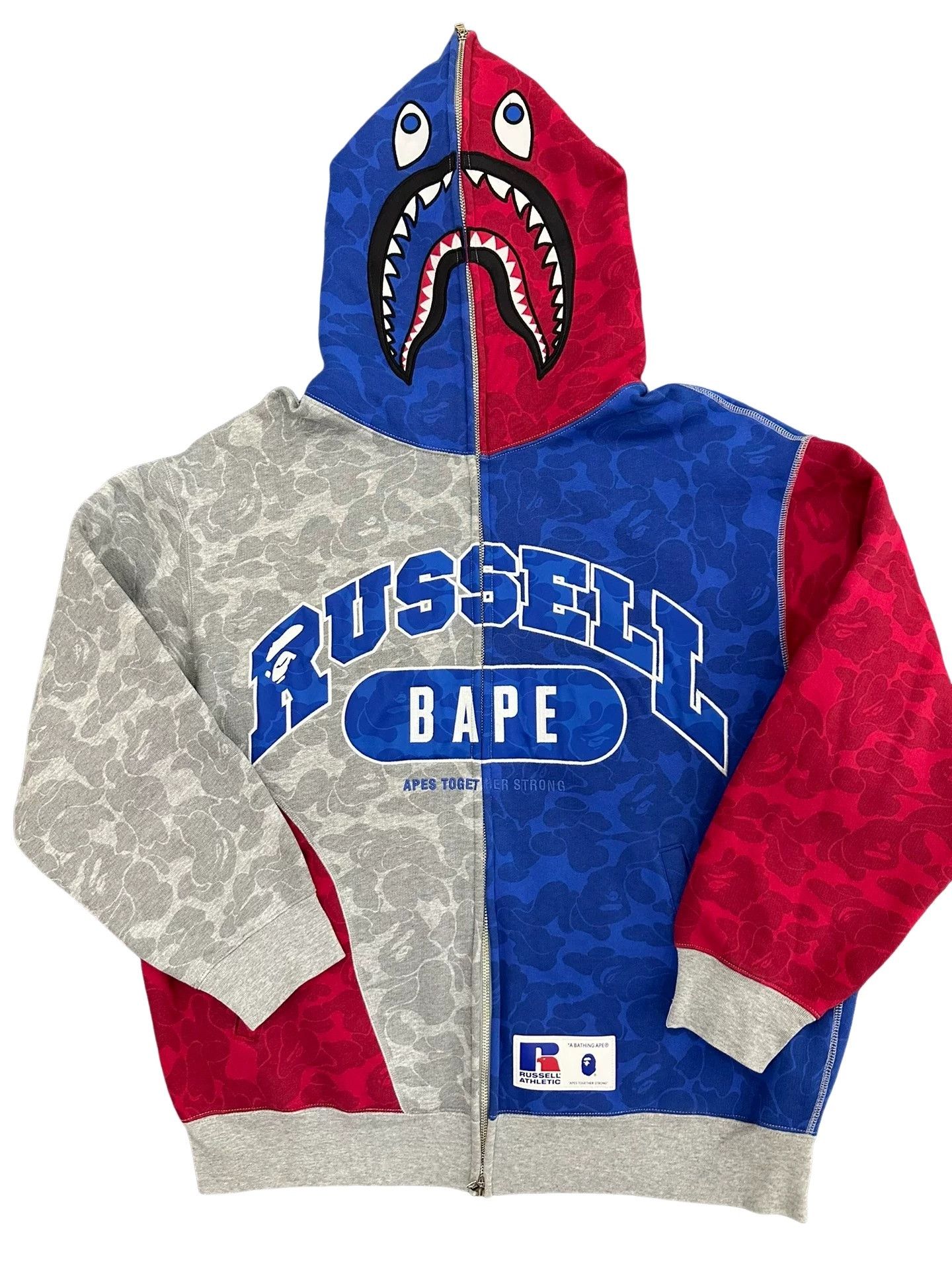 Bape BAPE x Russell Athletic Shark Hoodie Size XL Size US XL / EU 56 / 4 - 1 Thumbnail