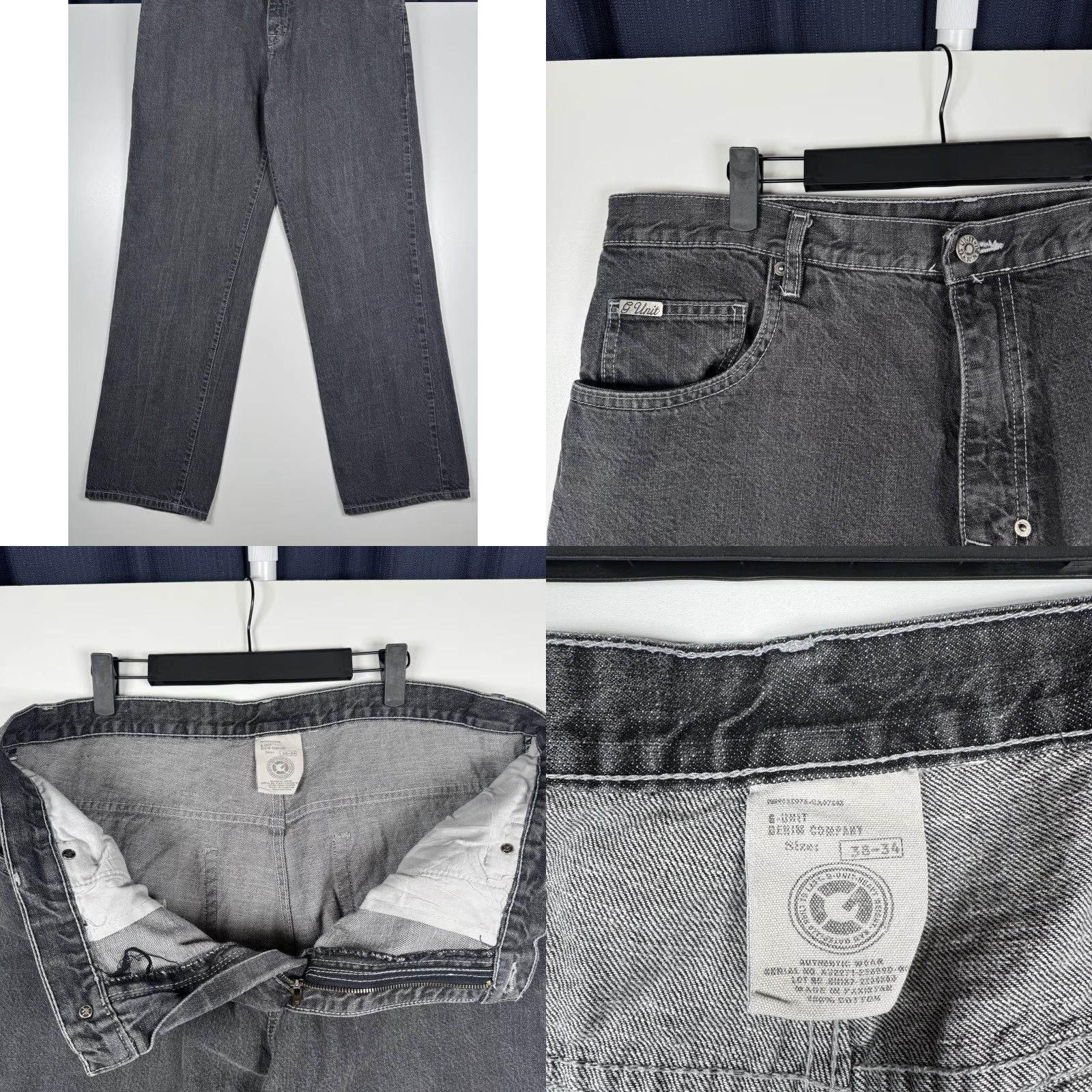 Vintage VINTAGE G-UNIT Jeans Relaxed Fit - Light Black Wash - Men - 38x34 - Y2K Size US 38 / EU 54 - 8 Thumbnail