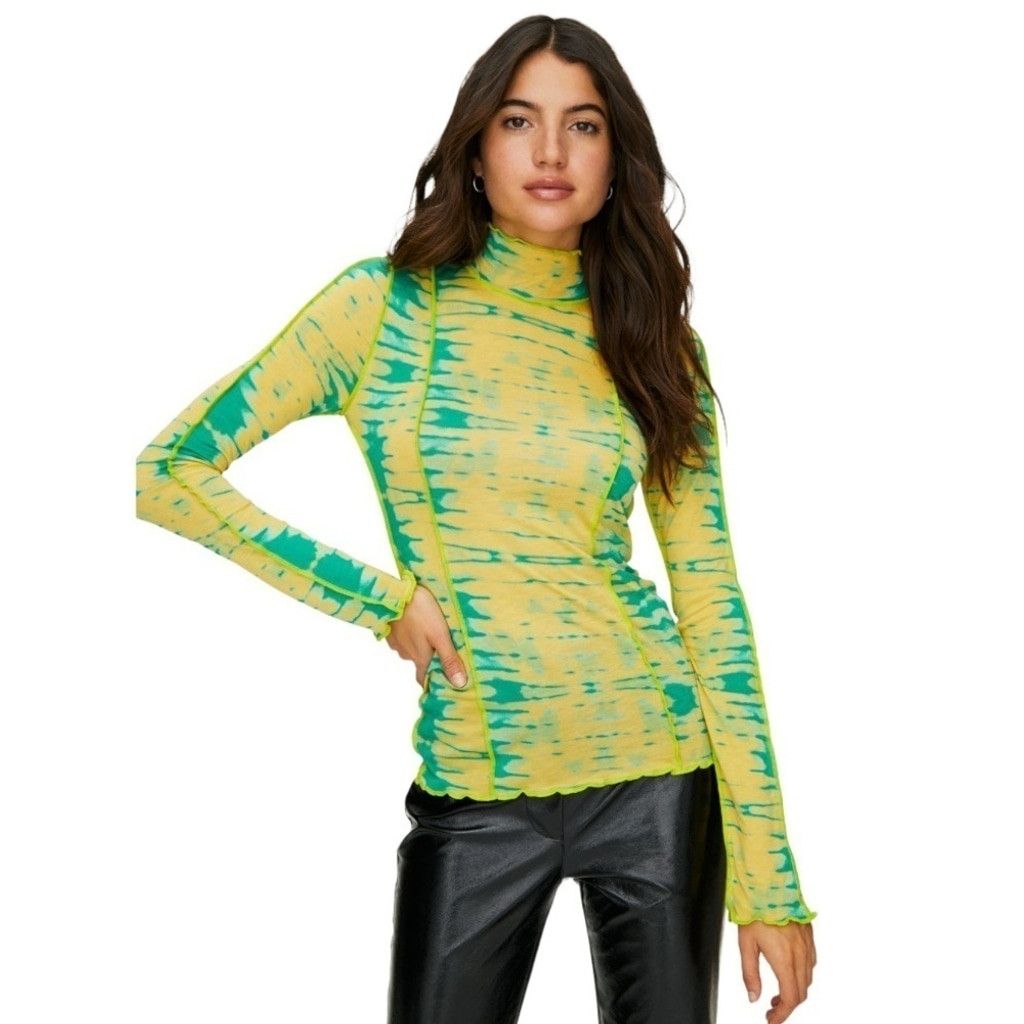 Aritzia WILFRED Orbit Modal Long Sleeve Top Citron/Green XXS Size XXS / US 00 / IT 34 - 1 Thumbnail