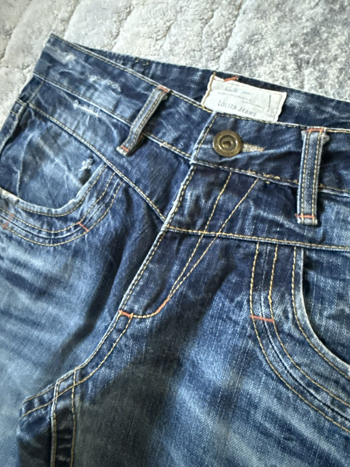 If Six Was Nine 2000s Lolita Japan Studded Pyramid Whiskers Flared Jeans Size US 30 / EU 46 - 14 Thumbnail