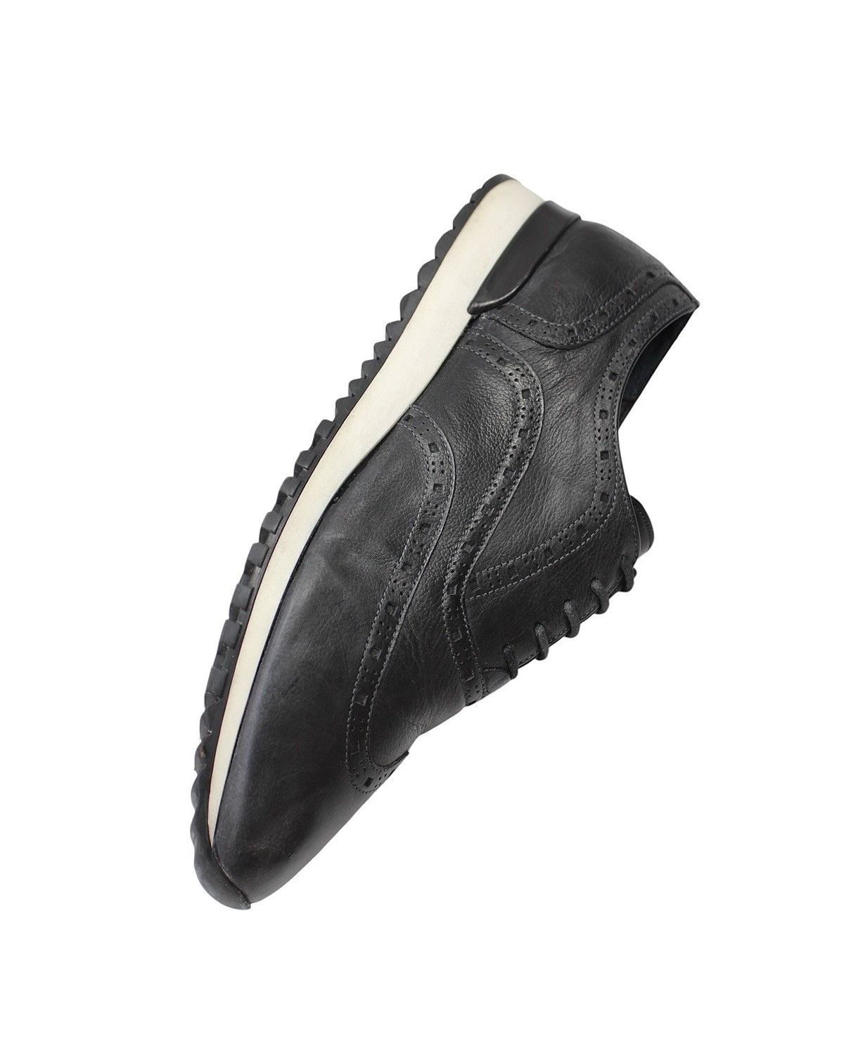 Designer × Tommy Hilfiger 2017 TOMMY HILFIGER BLACK LEATHER BROGUE SNEAKERS Size US 9.5 / EU 42-43 - 4 Thumbnail
