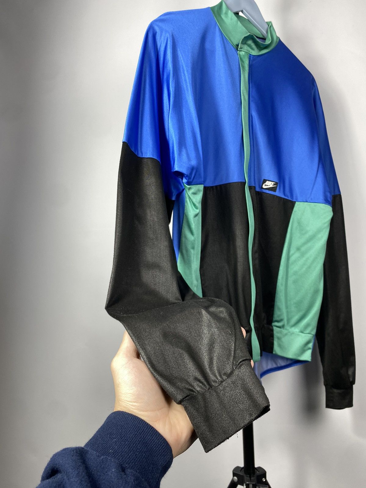 Nike × Vintage Vintage 80s Nike y2k Track Windrunner Jacket drill opti Size US M / EU 48-50 / 2 - 2 Thumbnail