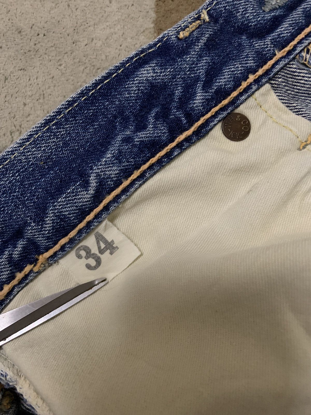 Sugar Cane Vintage 90s Warehouse & Co Selvedge Loose Distressed Jorts Size US 33 - 23 Thumbnail