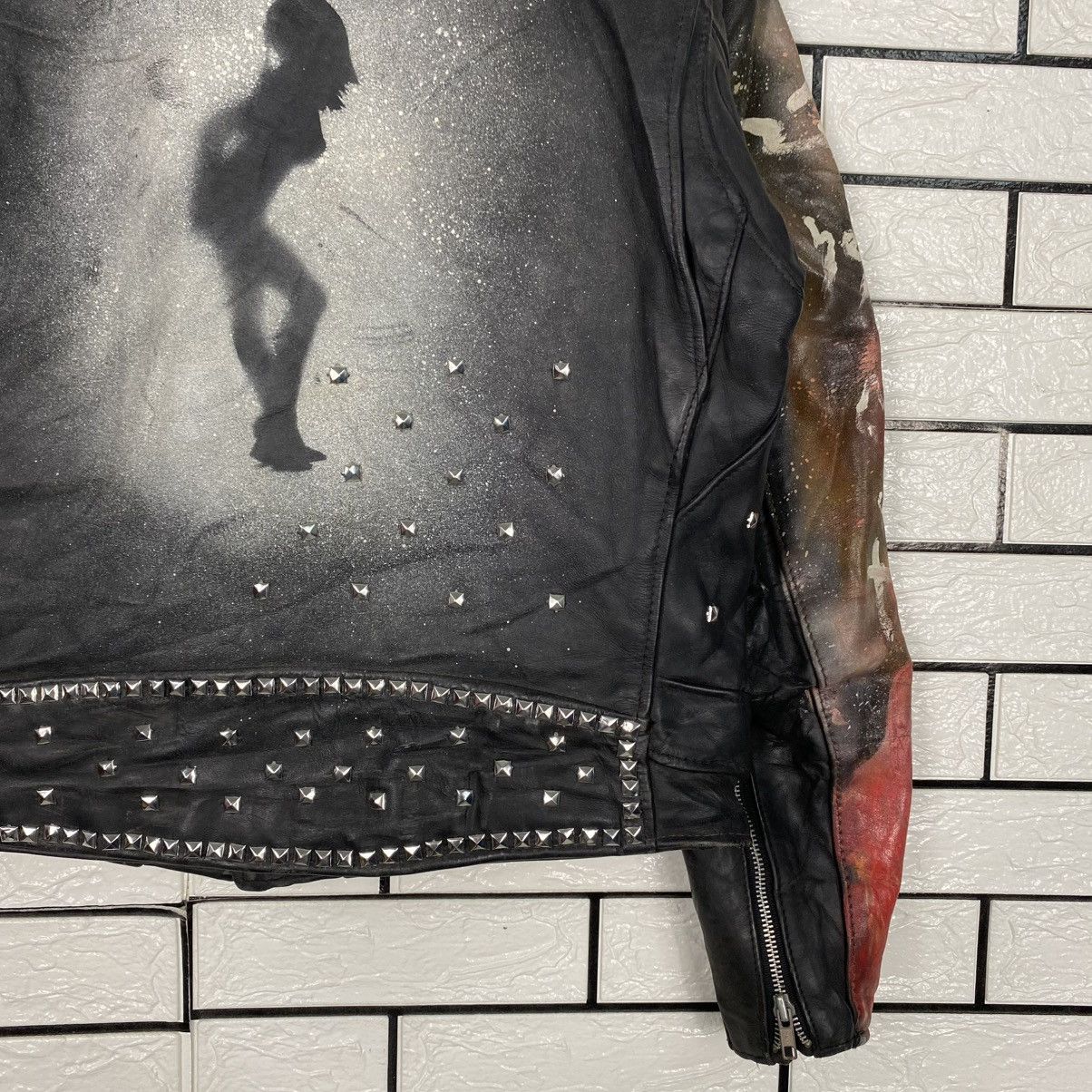 Schott 🔥VINTAGE LEATHER JACKET SCHOTT PERFECTO DOUBLE COLLAR PUNK Size US M / EU 48-50 / 2 - 14 Thumbnail