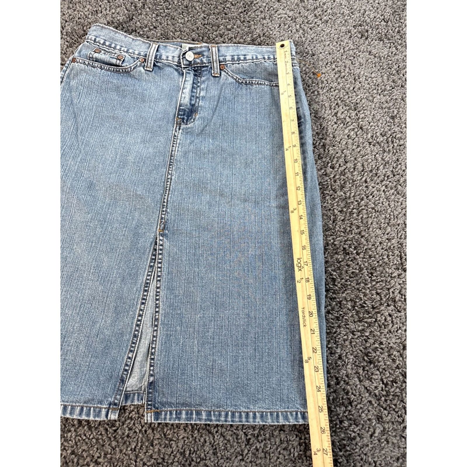Gap Vintage Y2K Blue Gap Stretch Denim Midi Skirt Size Small 32 Cowboy Cowgirl Size 28" / US 6 / IT 42 - 2 Thumbnail