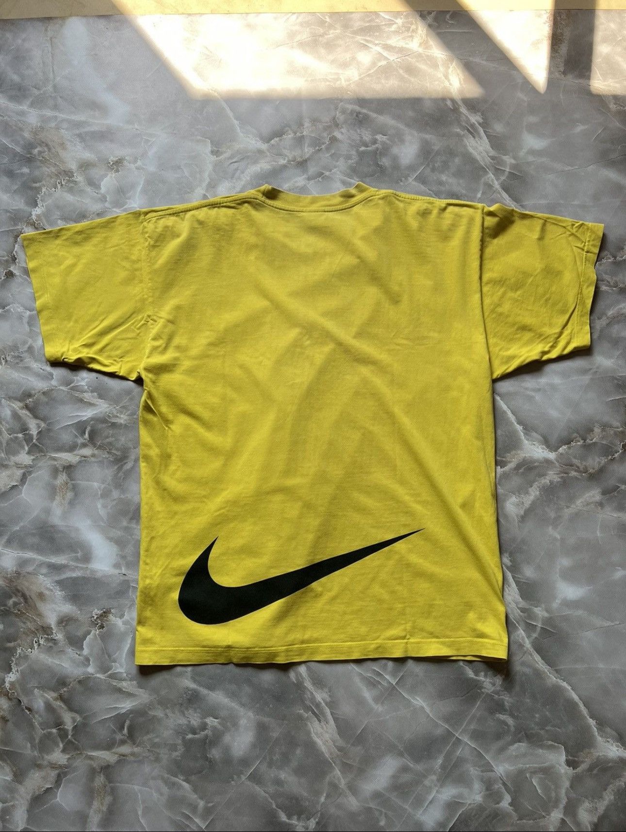 Vintage Vintage 90s Nike Big Swoosh Crewneck Distressed Tee Size US XL / EU 56 / 4 - 1 Thumbnail