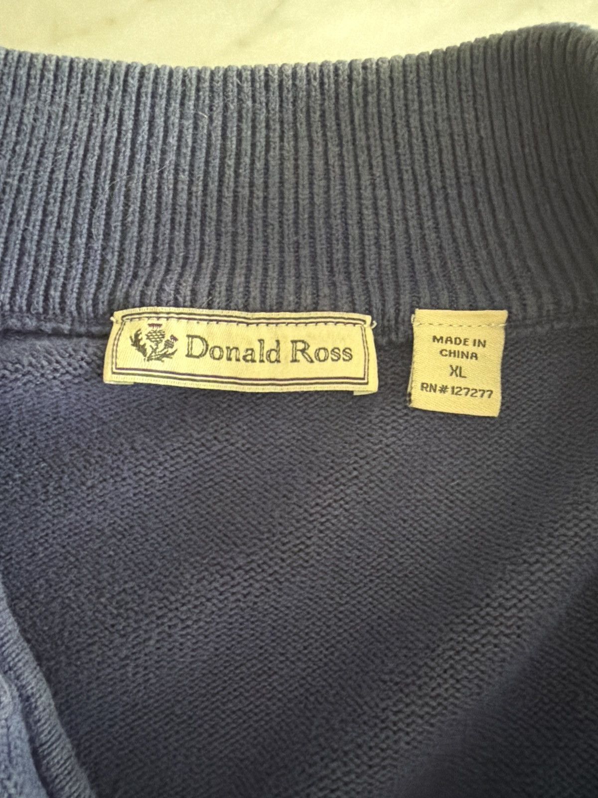 Donald Ross Donald Ross Argyle Quarter Zip Sweater Vest Navy Size US XL / EU 56 / 4 - 4 Thumbnail
