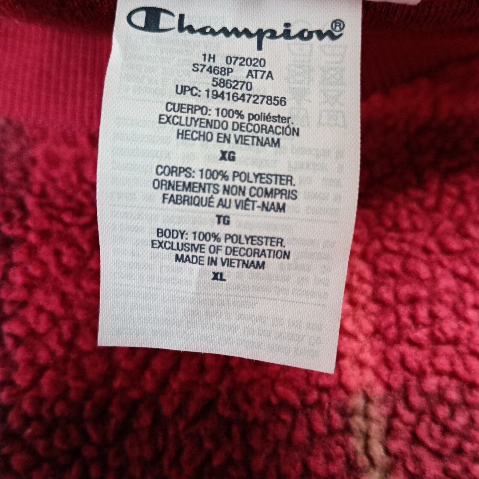 Champion Champion Sweatshirt Men's XL XLarge Red Black Plaid Pullover Size US XL / EU 56 / 4 - 5 Thumbnail