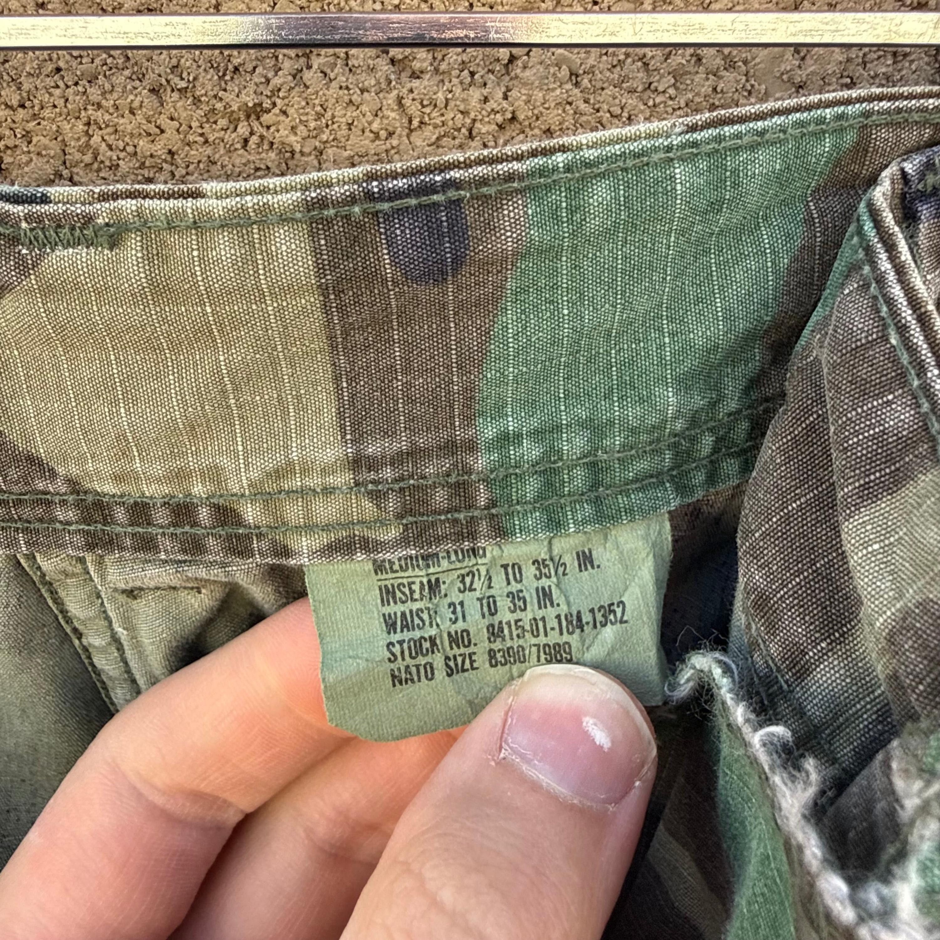 Vintage 80's US Military Woodland Camo Ripstop Cargo Pants Size US 33 - 3 Thumbnail
