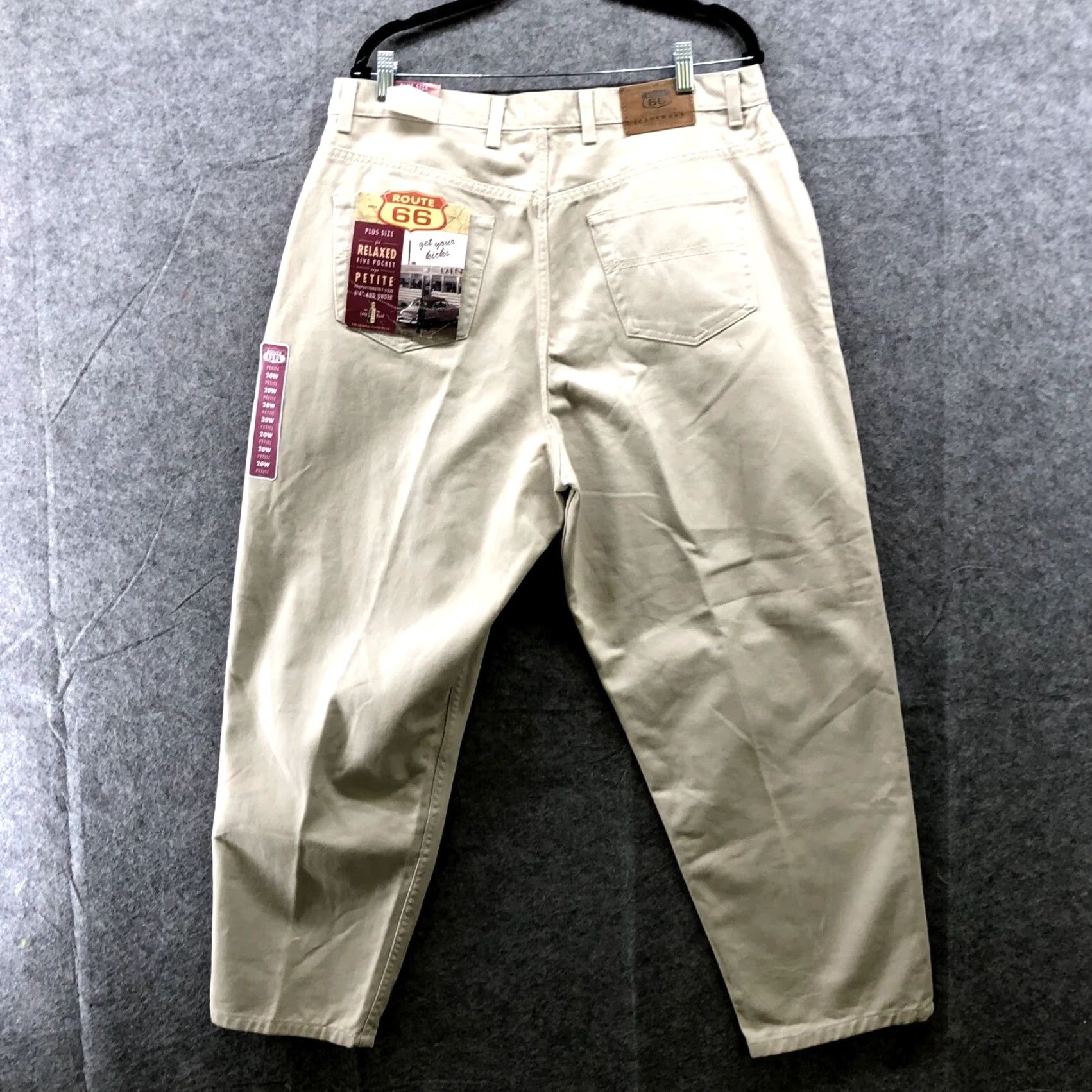 Route 66 NWT Route 66 Relaxed Fit Chino Jeans 5 Pocket Womens 20P Beige Canvas Denim Shirt? Size 42" / US 20 - 2 Thumbnail