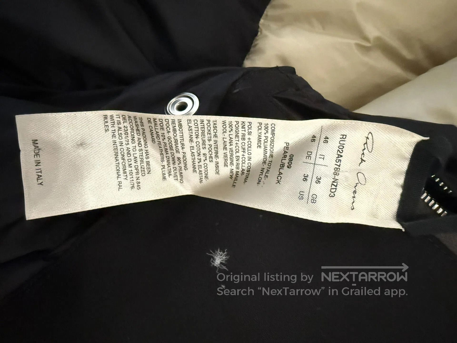 Rick Owens Rick Owens Black and White Puffer Jacket. Size US M / EU 48-50 / 2 - 5 Thumbnail