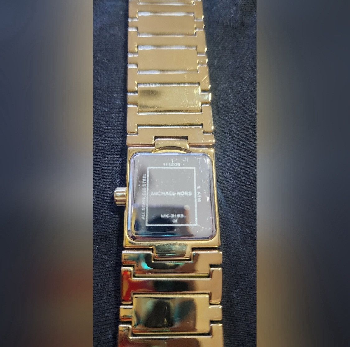Michael Kors Michael Kors Gold Square Face Watch with Geometric Design Size ONE SIZE - 6 Thumbnail