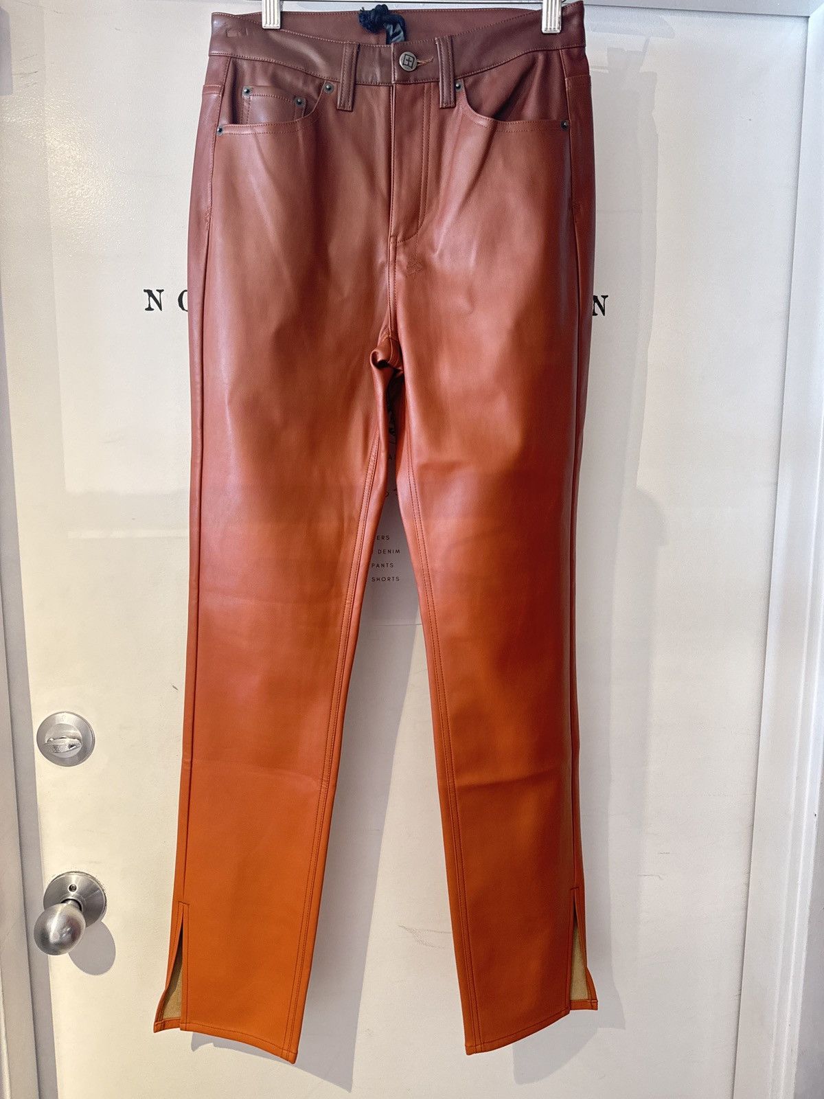 Ksubi Cognac Soft Leather High Wasted Size 26" / US 2 / IT 38 - 3 Thumbnail
