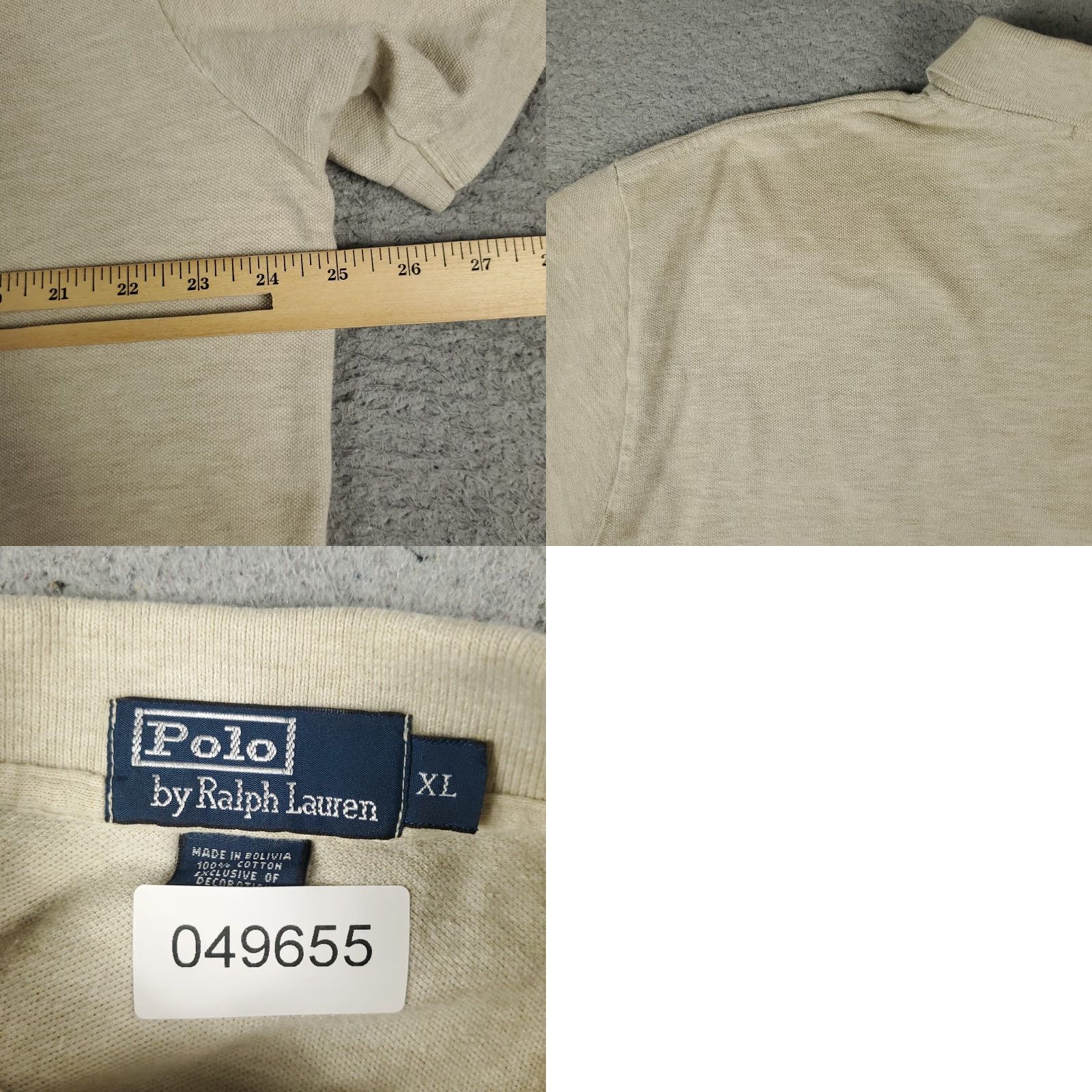 Ralph Lauren VINTAGE Ralph Lauren Polo Shirt Men XL Beige Short Sleeve Cotton Casual 90s Polo Mens Size US XL / EU 56 / 4 - 8 Thumbnail