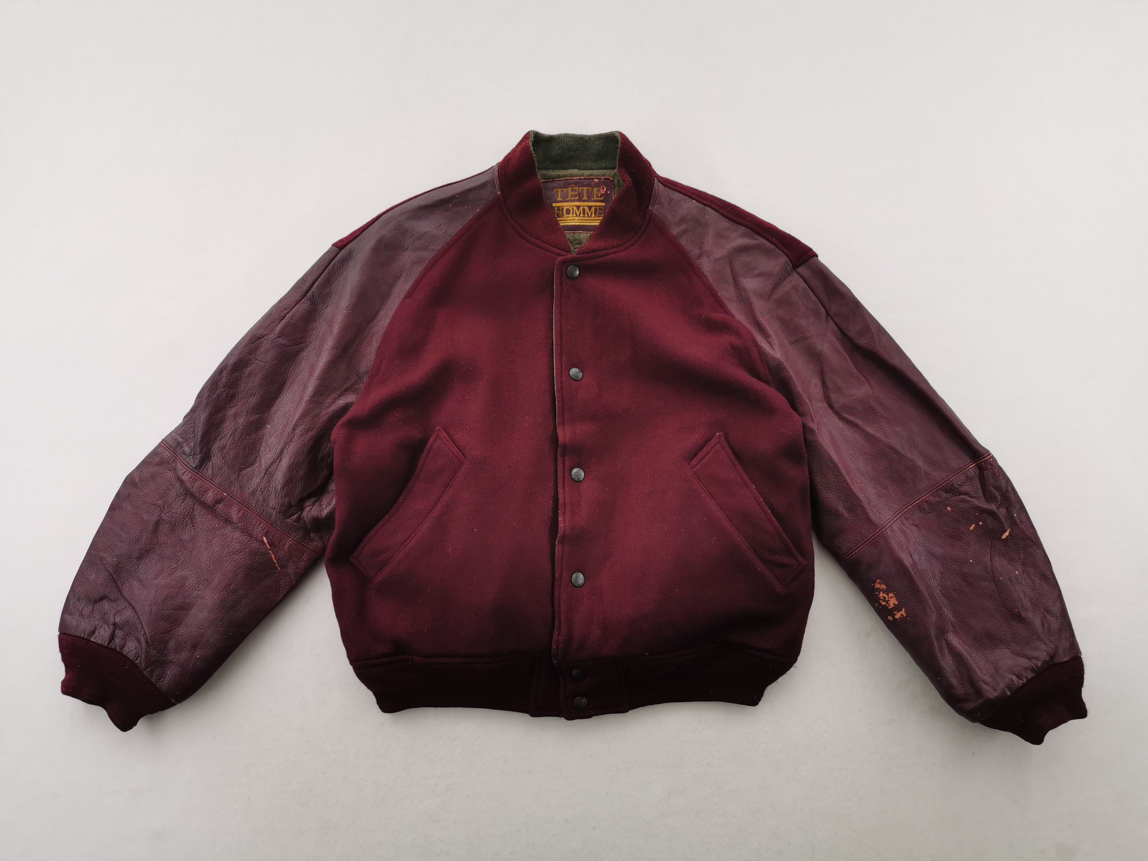 Tete Homme Vintage 90's Tete Homme Issey Miyake Wool Varsity Size US L / EU 52-54 / 3 - 3 Thumbnail