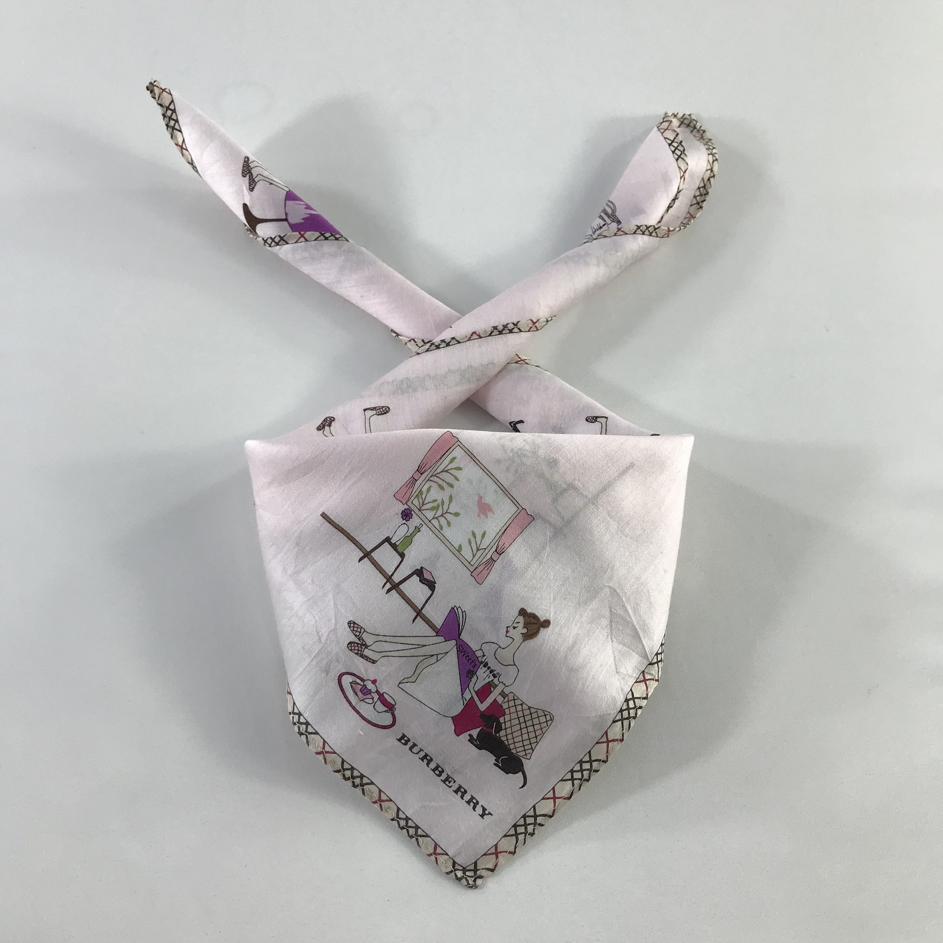 Burberry × Vintage Burberry Bandana / Handkerchief / Neckerchief - S795 Size ONE SIZE - 3 Thumbnail