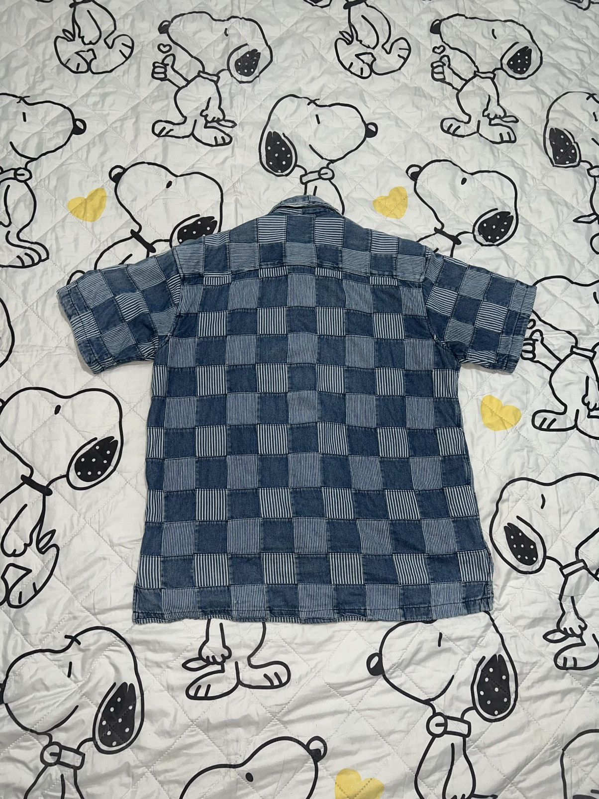 Kapital 1990s Kearney - Hickory Patchwork Boro Denim Zipper Shirts Size US L / EU 52-54 / 3 - 3 Thumbnail