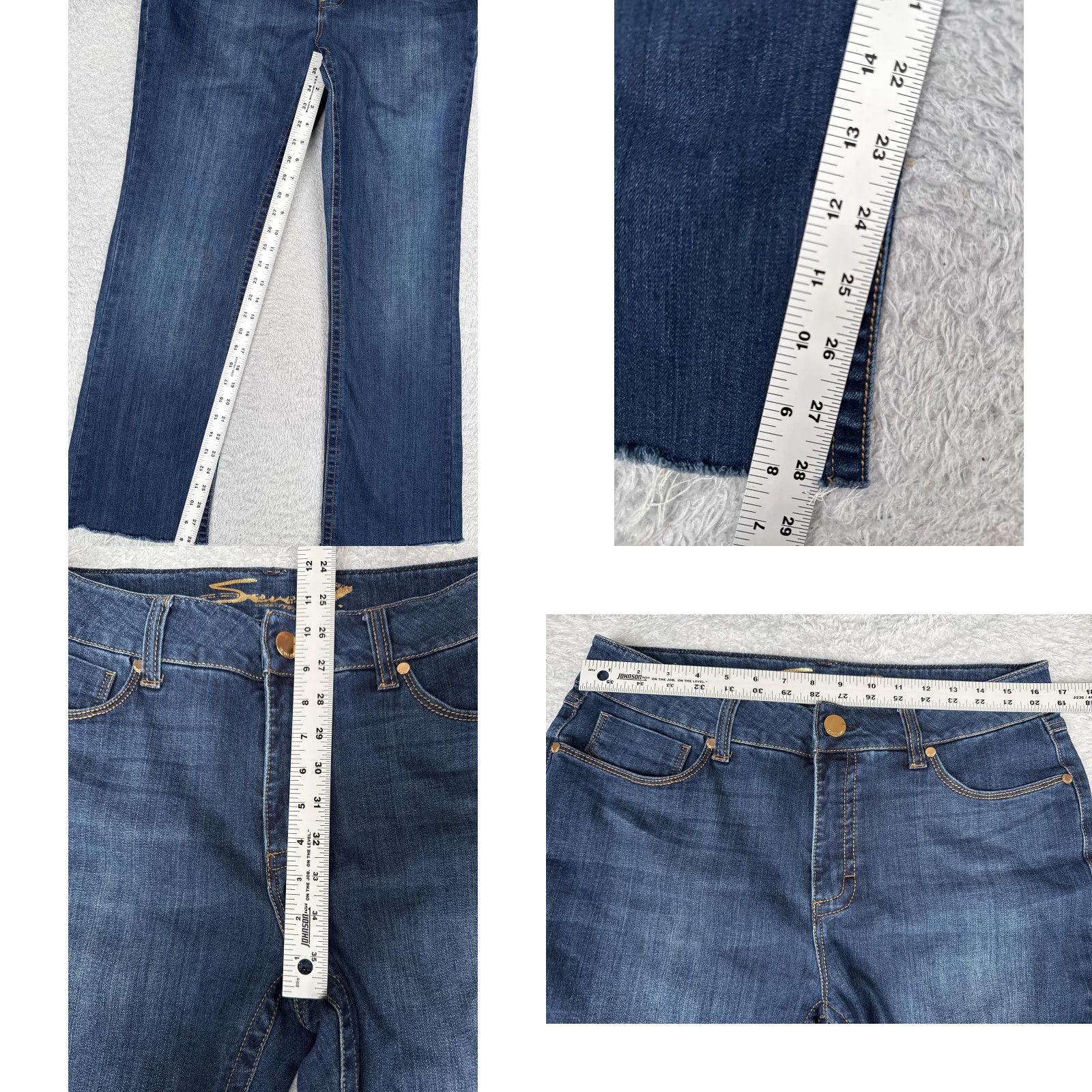 Vintage Seven7 Jeans Womens 12 Blue Medium Wash Mid Rise Tummyless Denim 32x29 90s Size 34" / US 12 / IT 48 - 8 Thumbnail