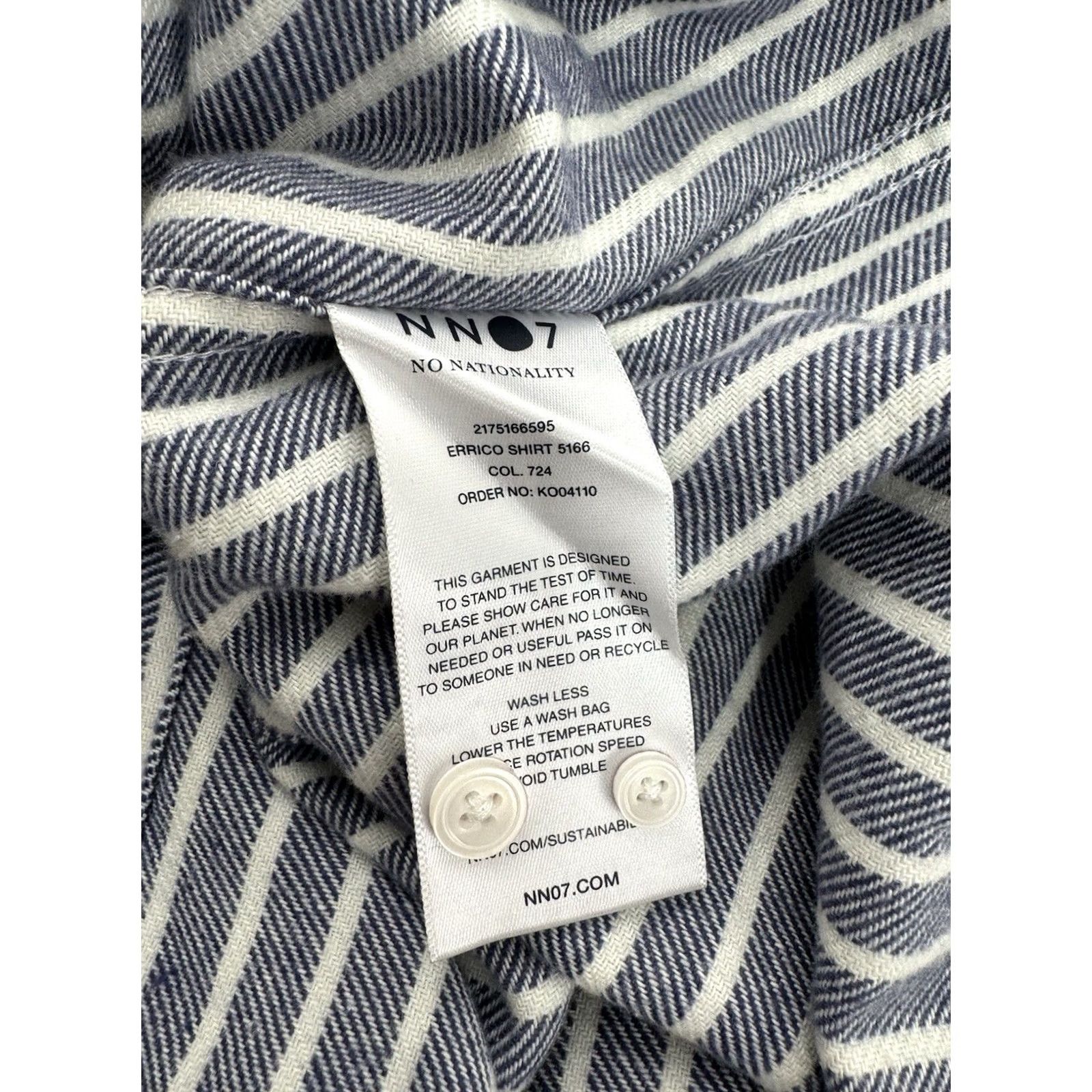 NN07 NN07 ERRICO Mens M / L Soft Flannel Striped Shirt Button-Up Blue / White XL - NS Size US XL / EU 56 / 4 - 7 Thumbnail