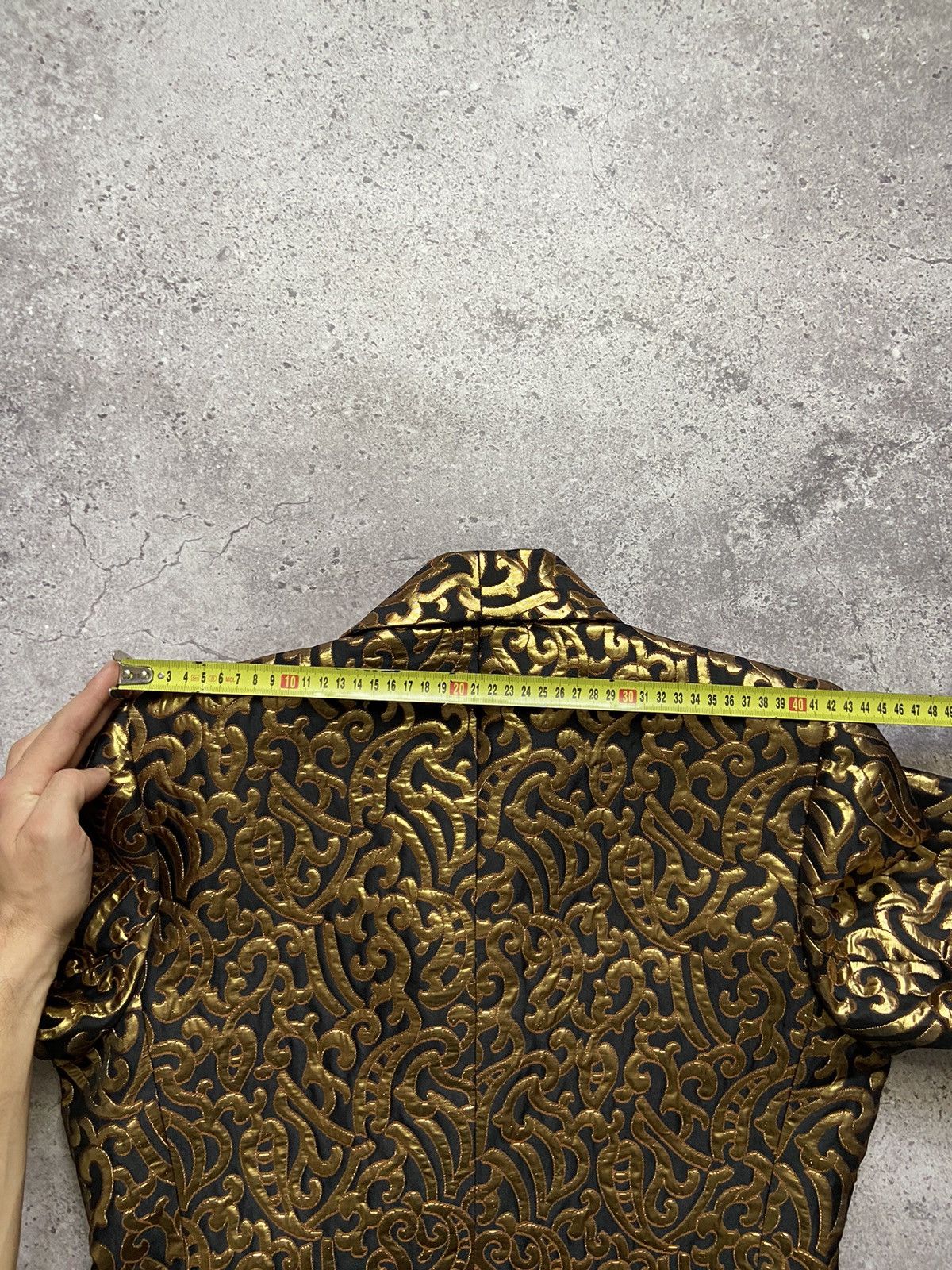 Yves Saint Laurent Yves Saint Laurent Variation Gold Jacquard Pattern Blazer Size XL / US 12-14 / IT 48-50 - 14 Thumbnail
