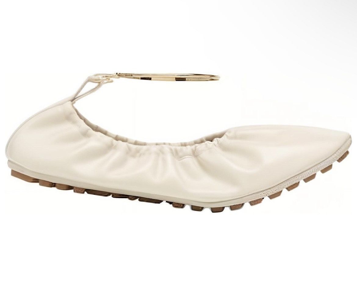 Fendi FENDI Filo Leather Ballerina Flat Shell Size 37 Size US 7 / IT 37 - 1 Thumbnail