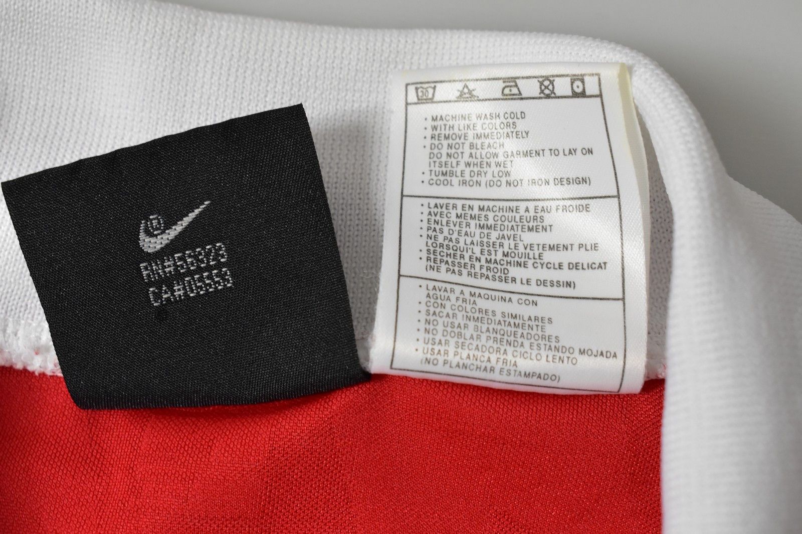 Nike GUNNERS 1995-96 NIKE ARSENAL FC Home Football Shirt (SIZE L) Size US L / EU 52-54 / 3 - 7 Thumbnail