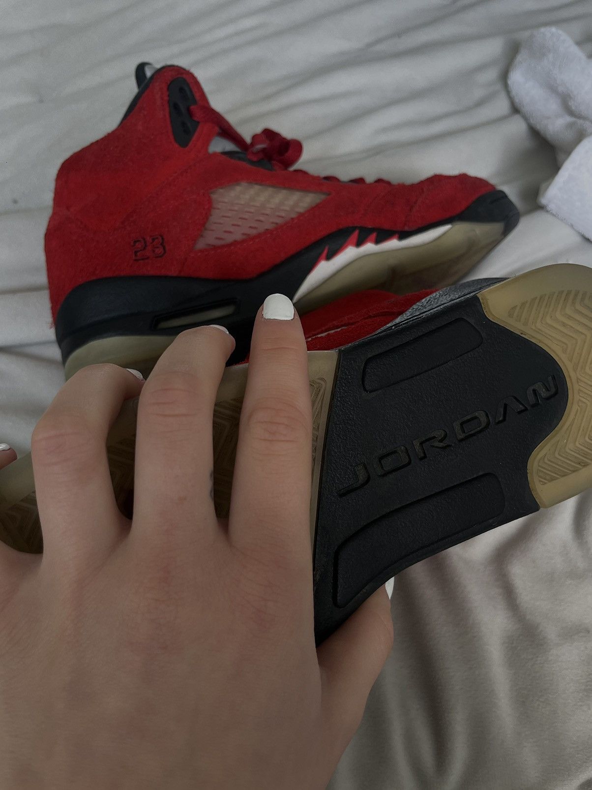 Jordan Brand × Nike FIRE RED JORDAN 5'S Size US 6.5 / IT 36.5 - 2 Thumbnail