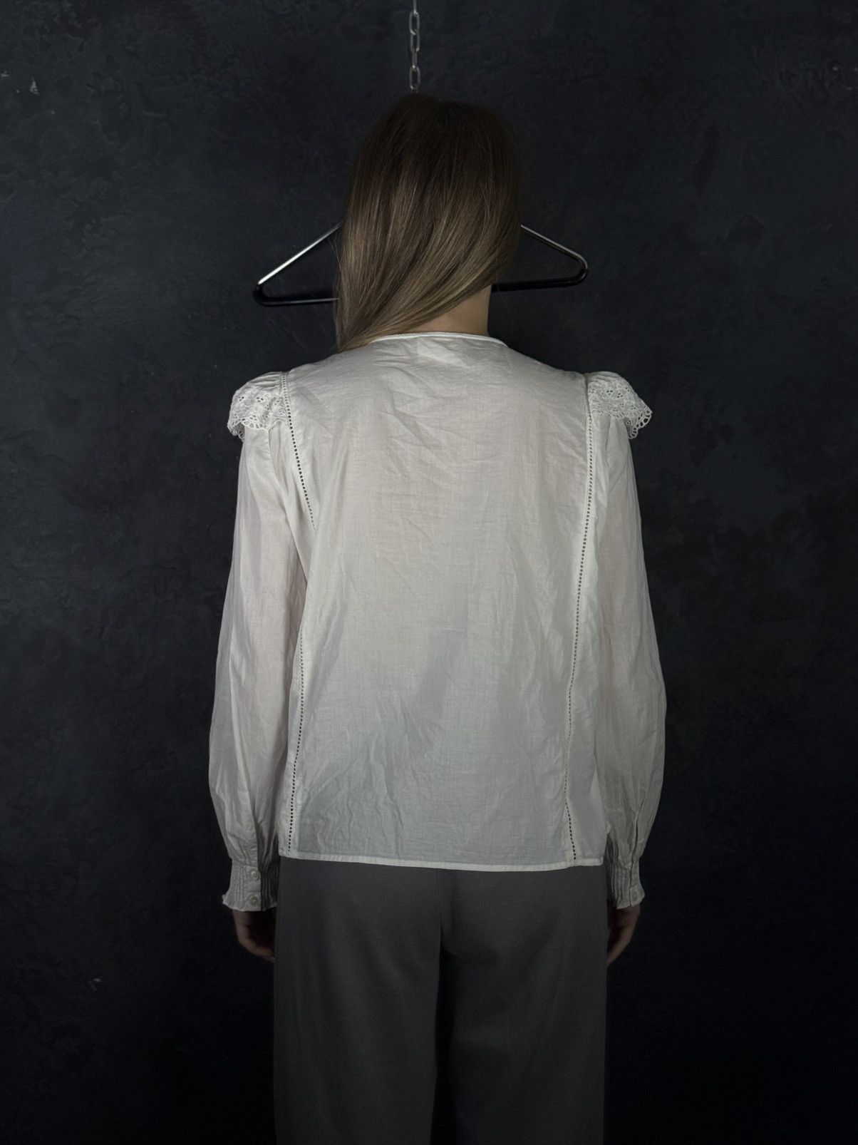 Sezane Womens SEZANE White Cotton Button Shirt Blouse Long Sleeve Size XS / US 0-2 / IT 36-38 - 3 Thumbnail