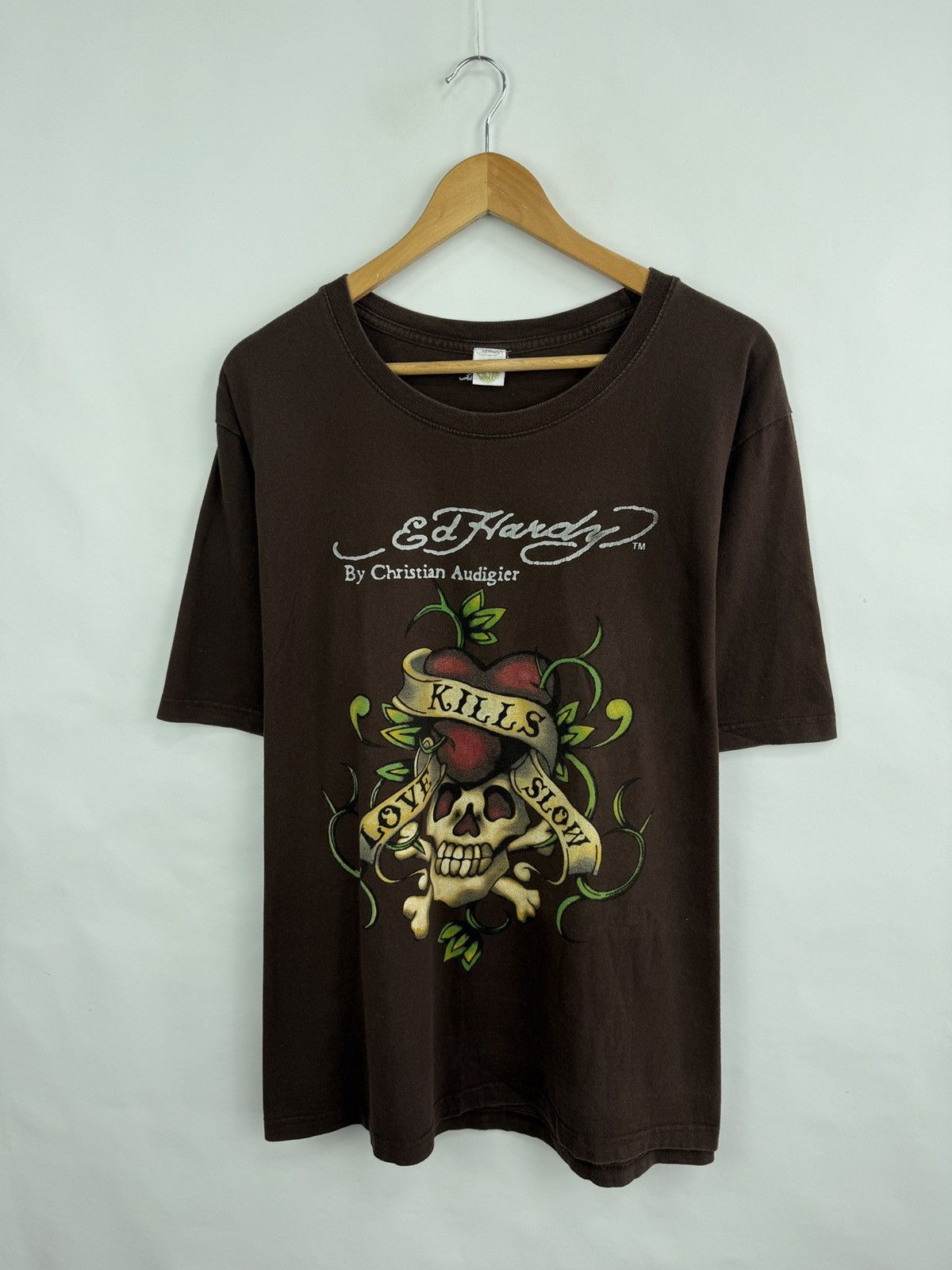 Ed Hardy 🇺🇸💀 Vintage Ed Hardy Christian Audigier Y2K T-Shirt Rare Hype Size US XL / EU 56 / 4 - 3 Thumbnail