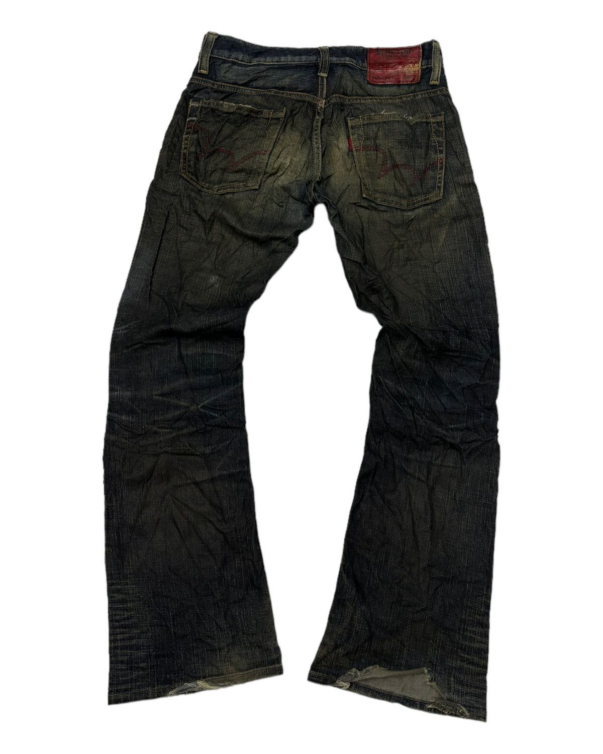 If Six Was Nine FLARED🔥EDWIN 503 MUD WASH BOOTCUT DIRTY DENIM JEANS Size US 32 / EU 48 - 2 Thumbnail