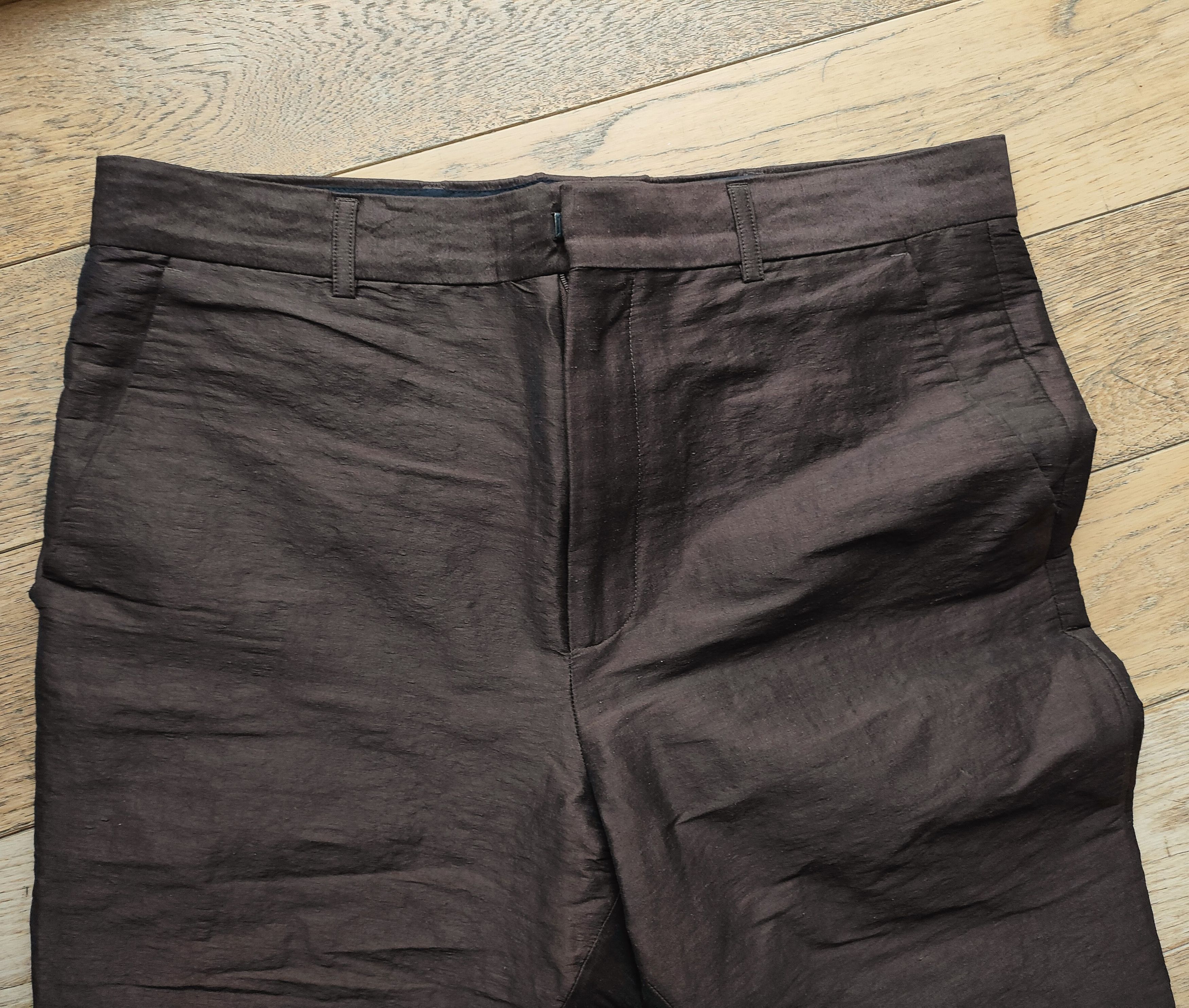 image of Haider Ackermann Brown Linen Trousers, Men's (Size 32)