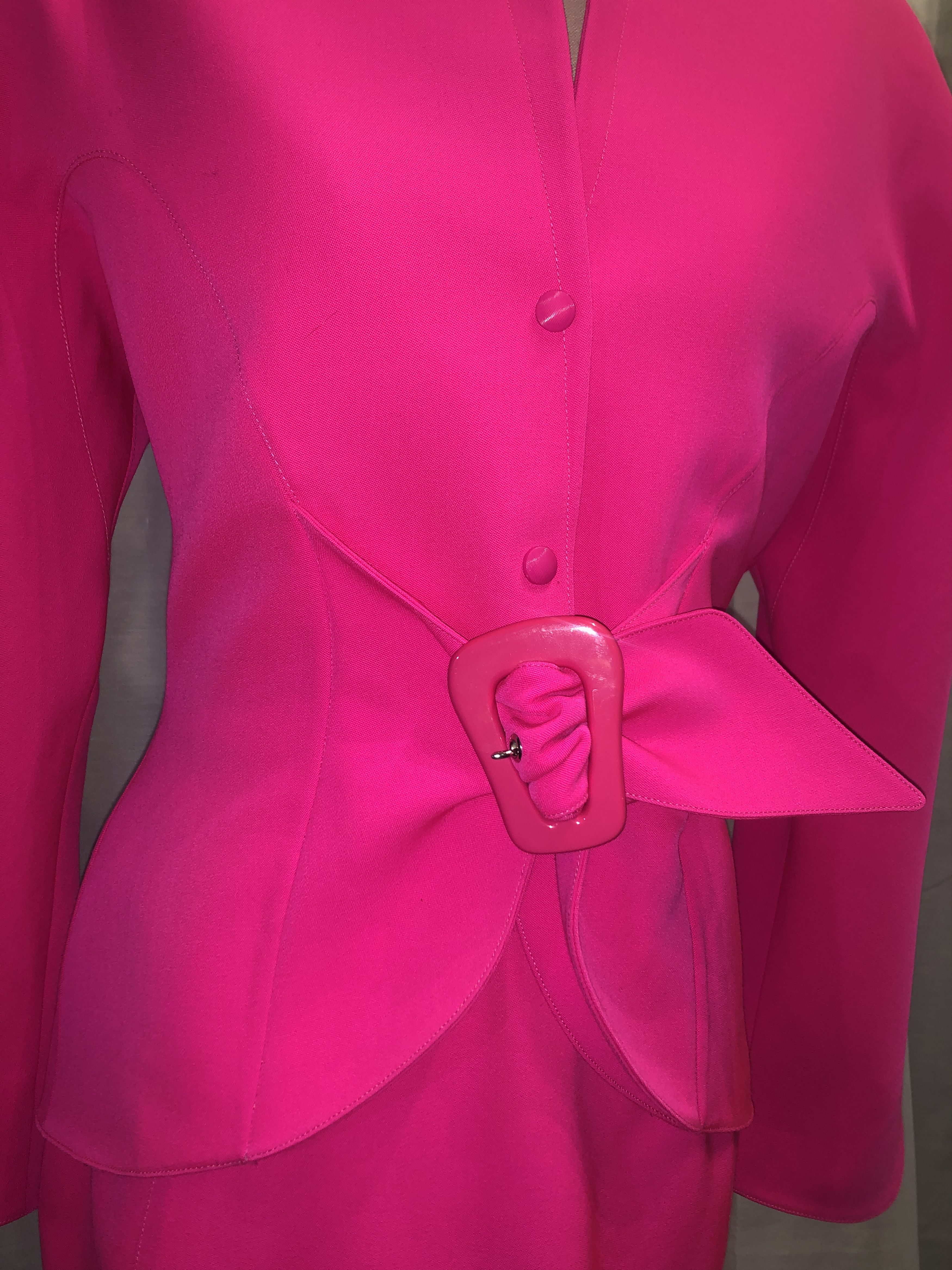 Thierry Mugler Fluo Pink Skirt Suit Size M / US 6-8 / IT 42-44 - 20 Thumbnail