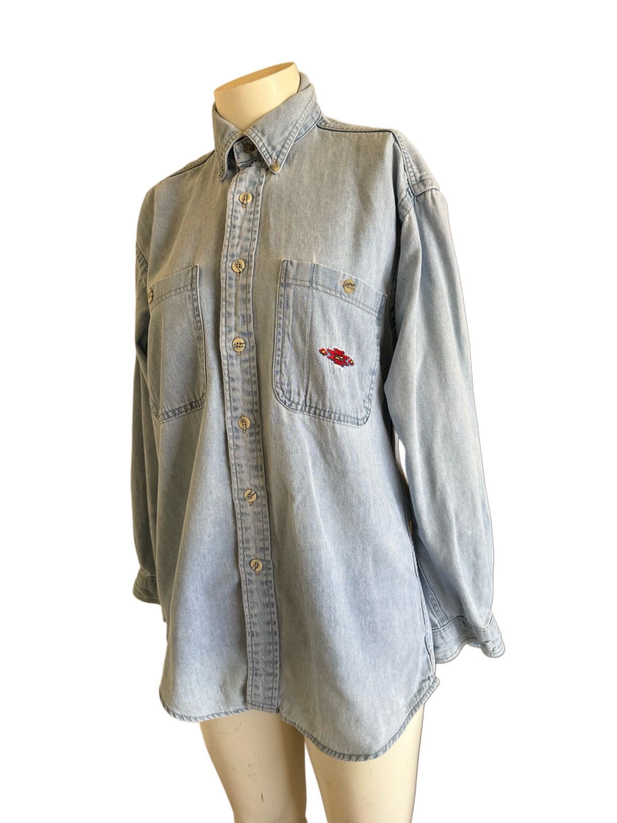 Vintage Women’s 90s vintage denim 100% cotton button up southwestern Size M / US 6-8 / IT 42-44 - 1 Thumbnail