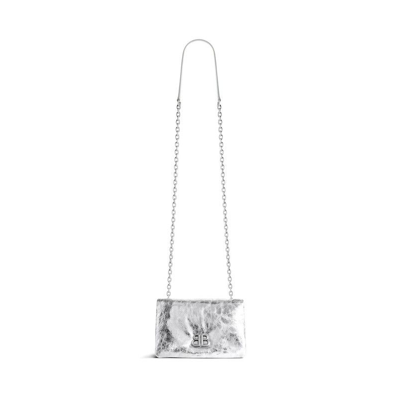 Balenciaga o1tr1nto0226 Size: OS / Monaco Nano Bag in Silver Size ONE SIZE - 1 Thumbnail